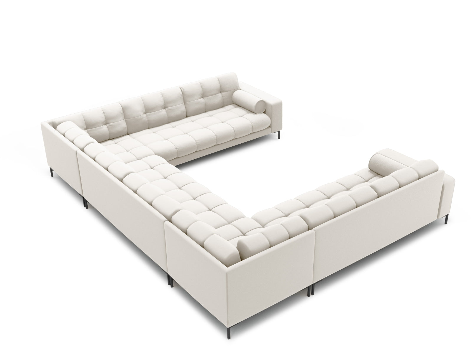 Elegantes 9-Sitzer Ecksofa Bali in sanften Beigetönen, ideal für stilvolle Wohnräume und entspannte Zusammenkünfte.
