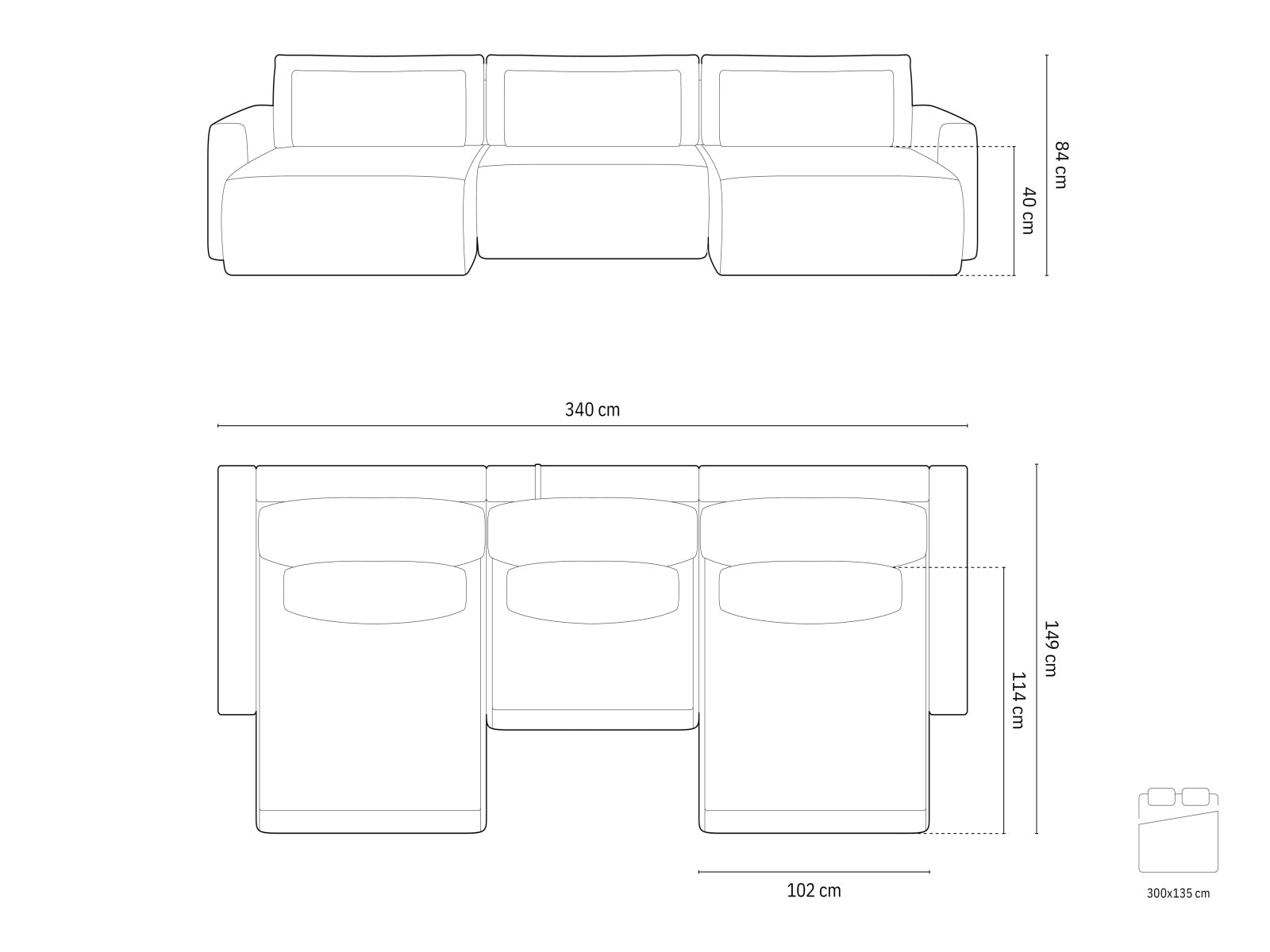 Modernes Belfast Panoramic Sofa in sanftem Beige, ideal für stilvolle Wohnräume, bietet praktischen Stauraum und eine komfortable Schlaffunktion.