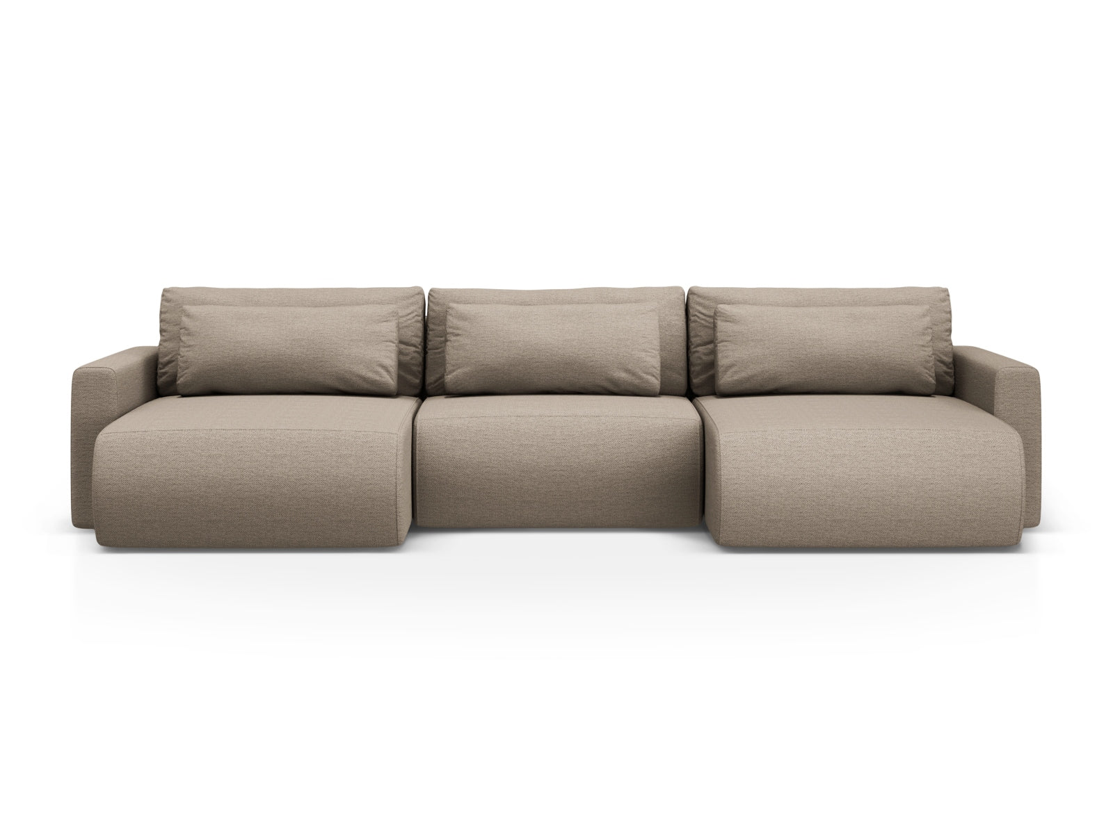Belfast Panoramic Sofa mit Stauraum und Schlaffunktion 4 Sitzer in Dark Beige präsentiert im Onlineshop von KAQTU Design AG. 5er Sofa ist von Cosmopolitan Design