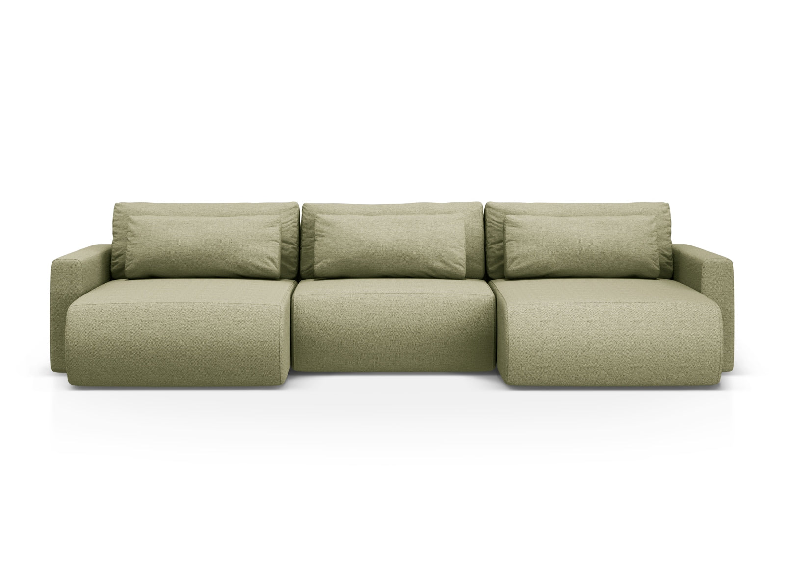 Belfast Panoramic Sofa mit Stauraum und Schlaffunktion 4 Sitzer in Olive-Heritage präsentiert im Onlineshop von KAQTU Design AG. 5er Sofa ist von Cosmopolitan Design