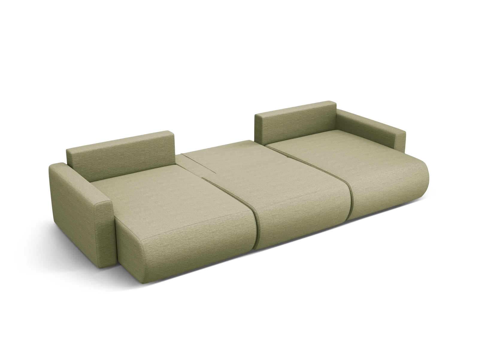Elegantes Belfast Panoramic Sofa in Olive-Heritage, 4-Sitzer mit cleverem Stauraum und komfortabler Schlaffunktion für jeden Wohnraum.