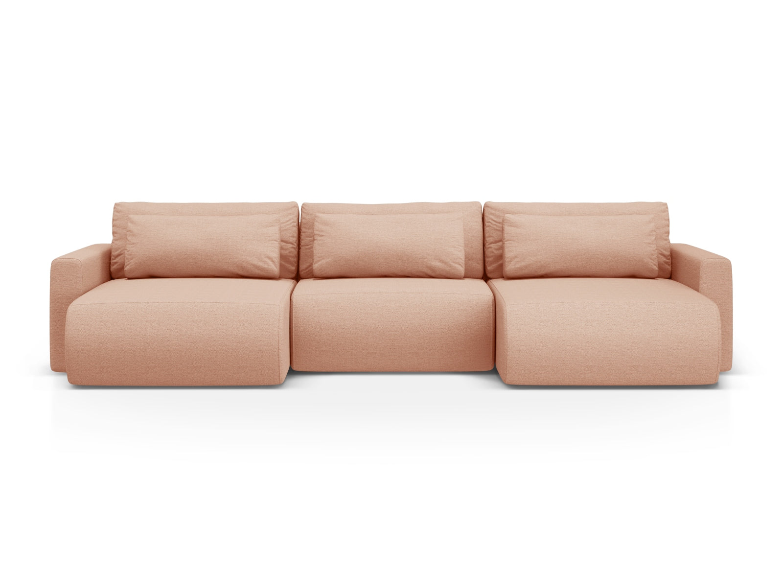 Belfast Panoramic Sofa mit Stauraum und Schlaffunktion 4 Sitzer in Peach-Heritage präsentiert im Onlineshop von KAQTU Design AG. 5er Sofa ist von Cosmopolitan Design