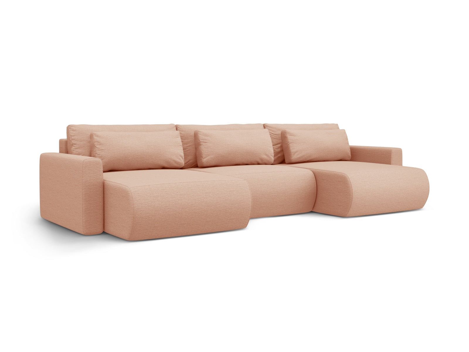 Elegantes Belfast Panoramic Sofa in Peach-Heritage, 4-Sitzer mit Stauraum und Schlaffunktion, ideal für stilvolle Wohnräume.