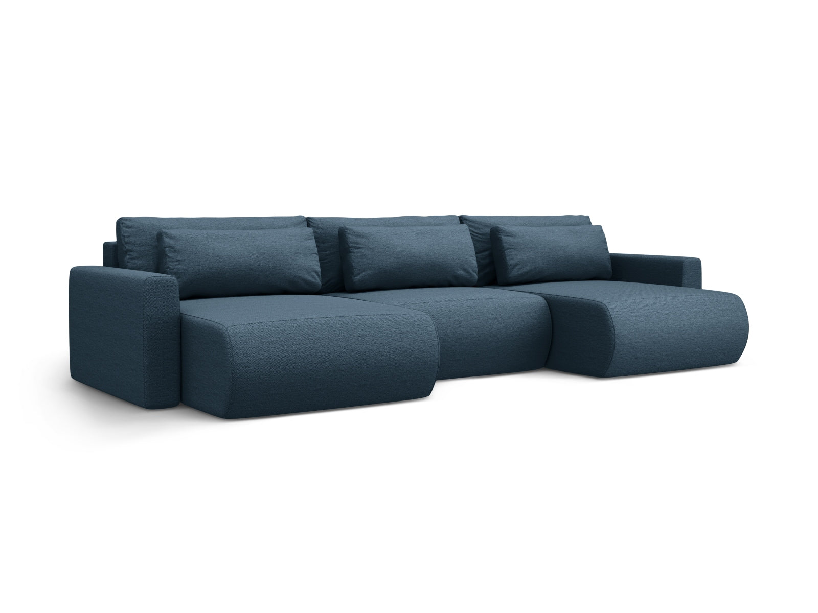 Elegantes Belfast Panoramic Sofa in Blue-Heritage, 4-Sitzer mit Stauraum und Schlaffunktion, ideal für modernes Wohnen.