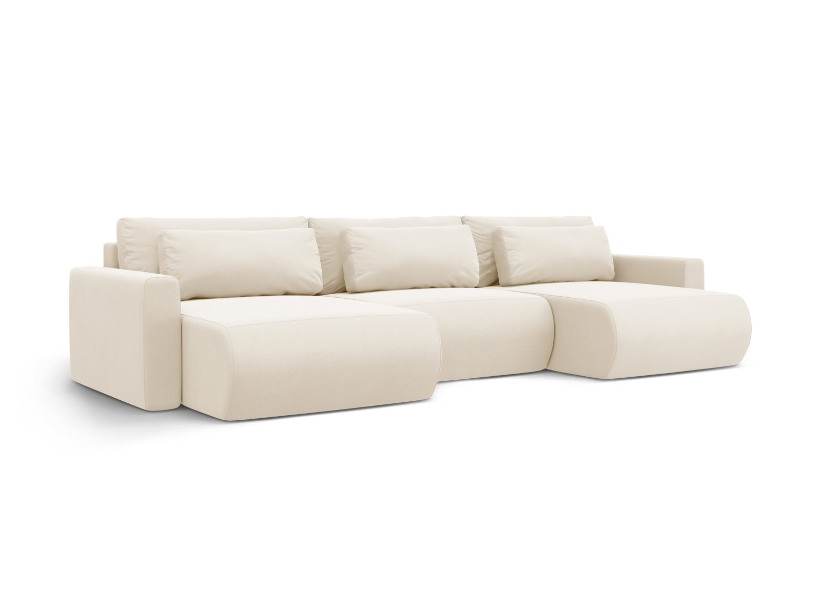 Erleben Sie das elegante Belfast Velour Panoramic Sofa von Cosmopolitan Design – ein vielseitiger 4-Sitzer mit Schlaffunktion und cleverem Stauraum.