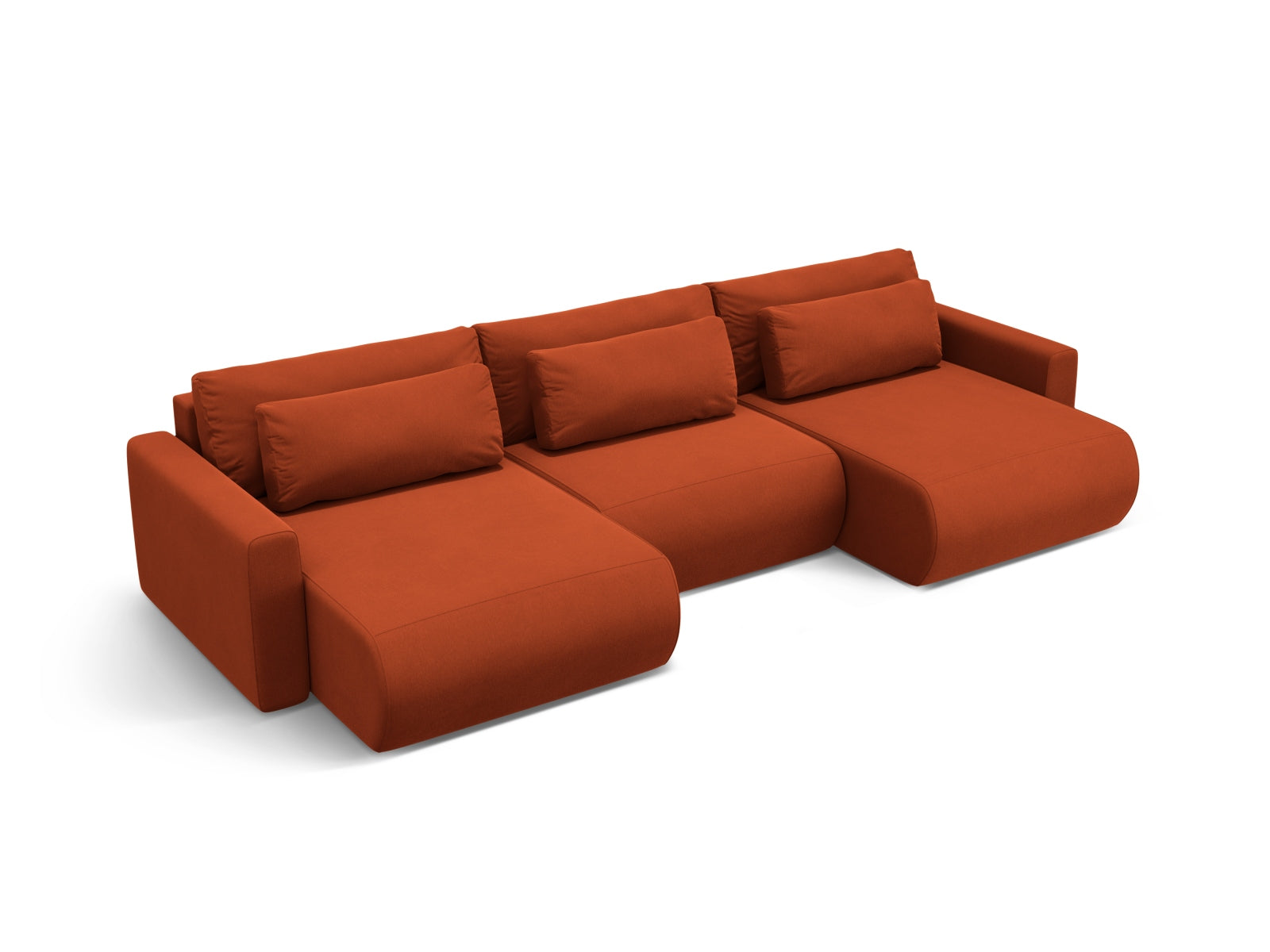 Elegantes Belfast Velour Panoramic Sofa in Auburn, 4-Sitzer mit cleverem Stauraum und umwandelbarer Schlaffunktion für jeden Raum.