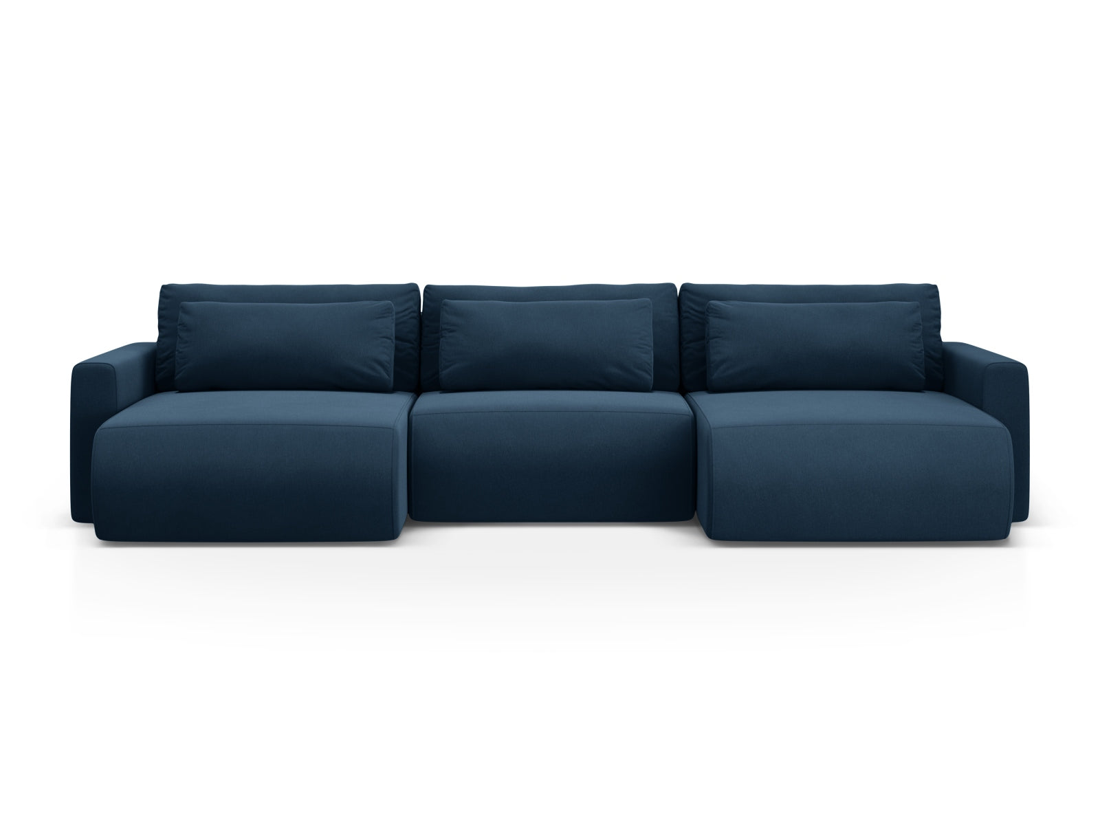 Belfast Velour Panoramic Sofa mit Stauraum und Schlaffunktion 4 Sitzer in Royal Blue-Magic Velvet präsentiert im Onlineshop von KAQTU Design AG. Bettsofa ist von Cosmopolitan Design