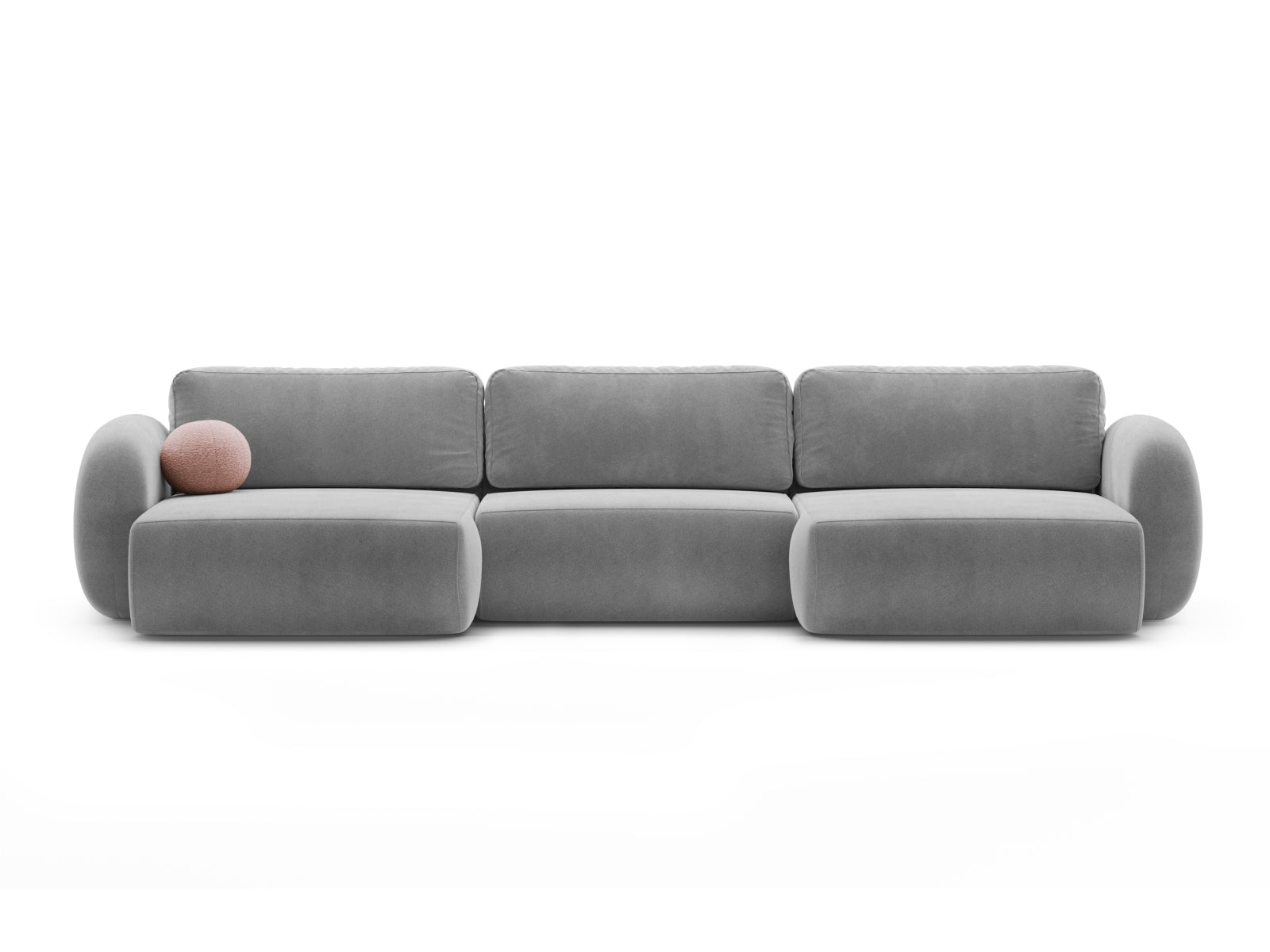 Tonale Velour Panoramic Ecksofa rechts mit Schlaffunktion und Stauraum 5 Sitzer in Dark Grey-Magic Velvet präsentiert im Onlineshop von KAQTU Design AG. Bettsofa rechts ist von Cosmopolitan Design