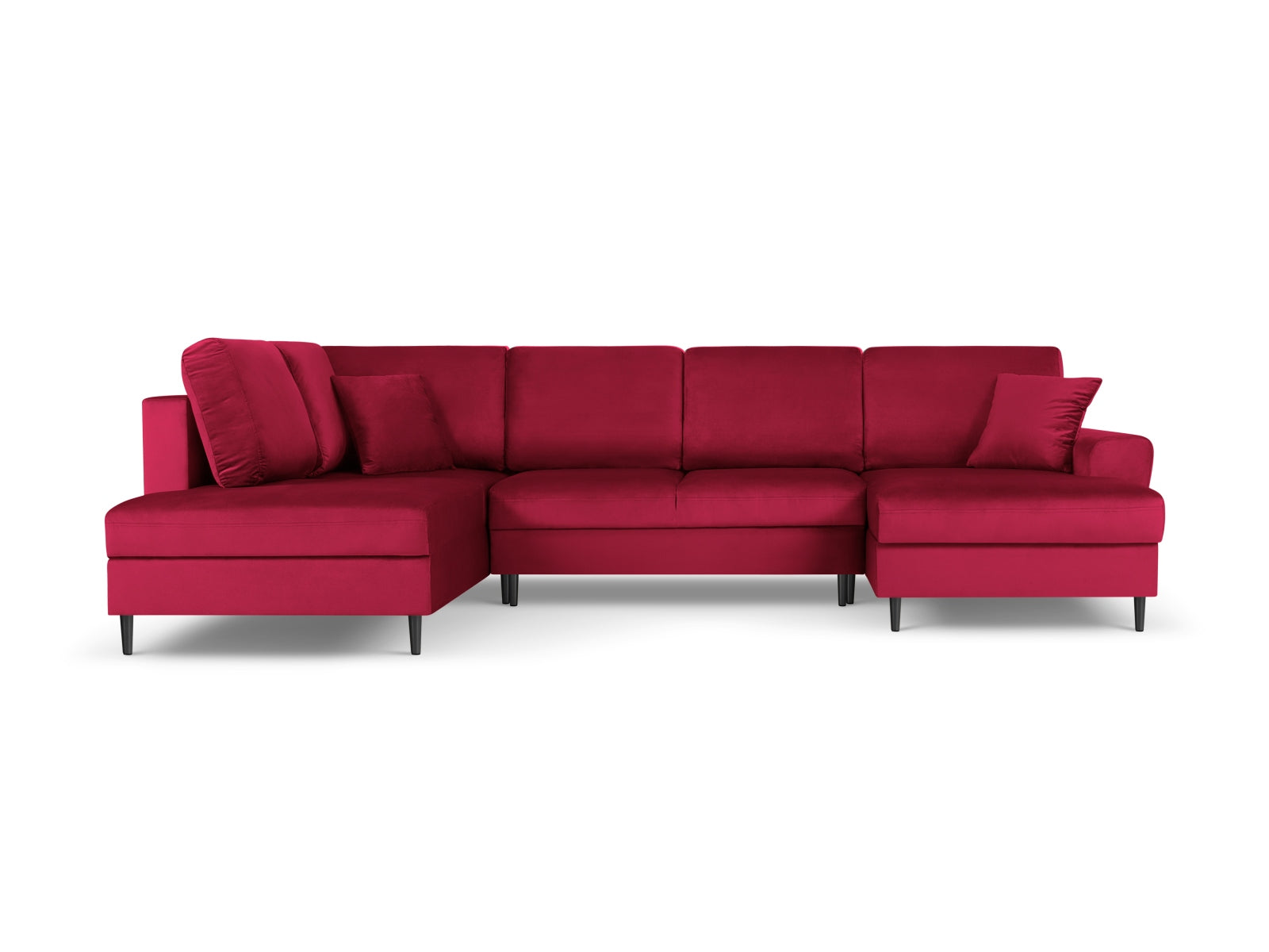 Stylisches Kyoto Velour Panoramic Ecksofa links, 7-Sitzer mit cleverem Stauraum und komfortabler Schlaffunktion für entspannte Stunden.