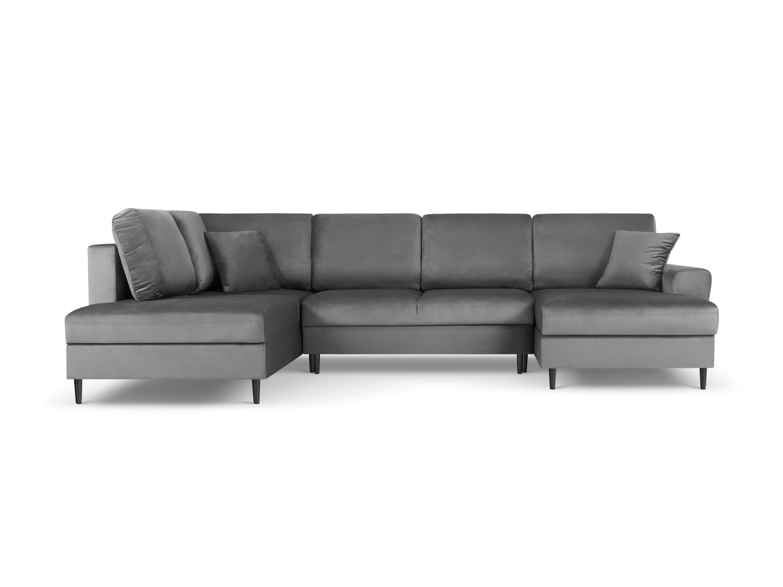 Stylisches Kyoto Velour Panoramic Ecksofa links, 7-Sitzer mit cleverem Stauraum und vielseitiger Schlaffunktion für gemütliche Abende.