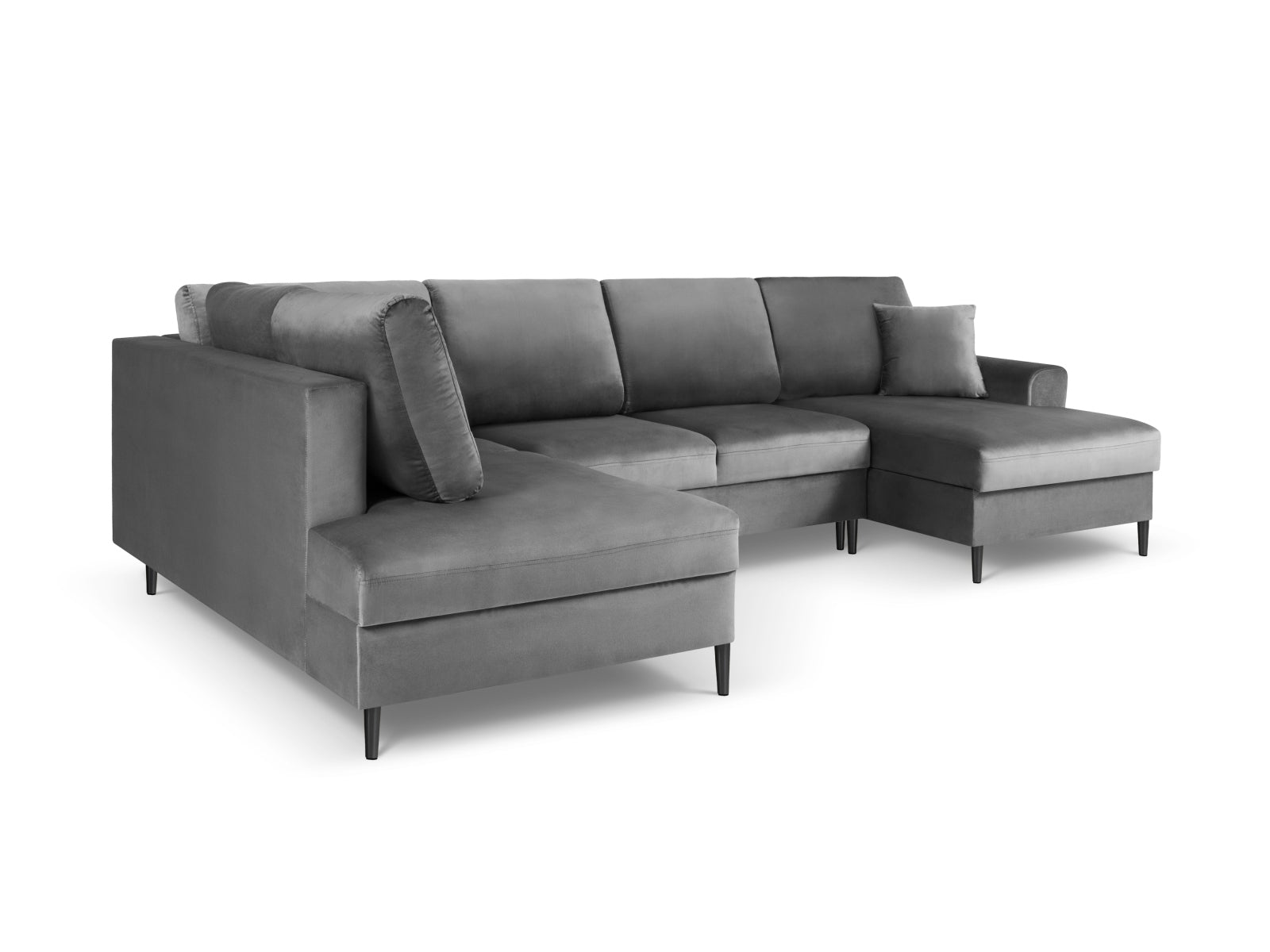 Erleben Sie das Kyoto Velour Panoramic Ecksofa links – ein stilvolles 7-Sitzer Sofa mit praktischer Schlaffunktion und viel Stauraum für Ihr Wohnzimmer!