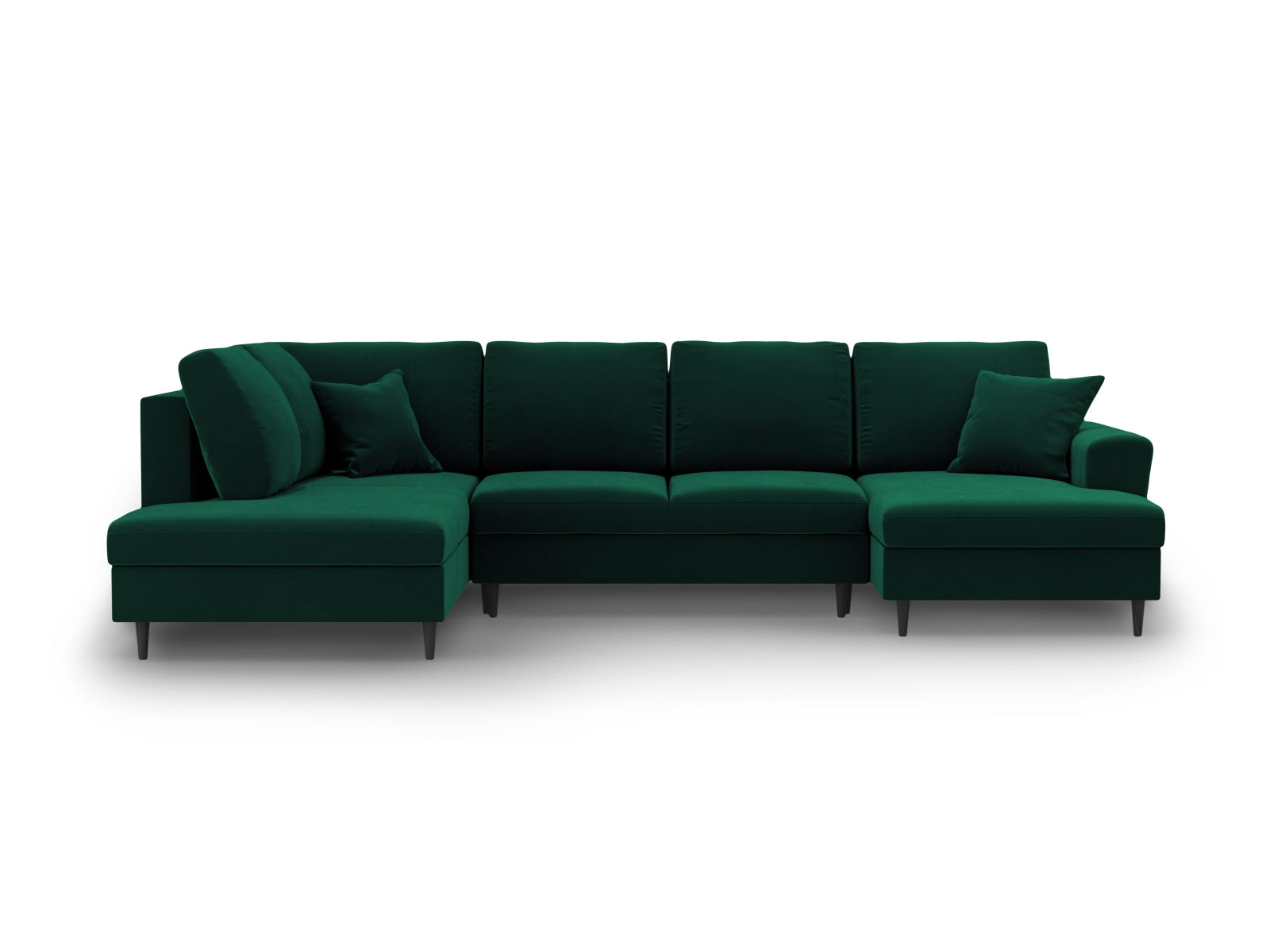 Kyoto Velour Panoramic Left Sofa mit Stauraum und Schlaffunktion 7 Sitzer 194cm in Bottle Green-Riviera präsentiert im Onlineshop von KAQTU Design AG. Bettsofa links ist von Cosmopolitan Design