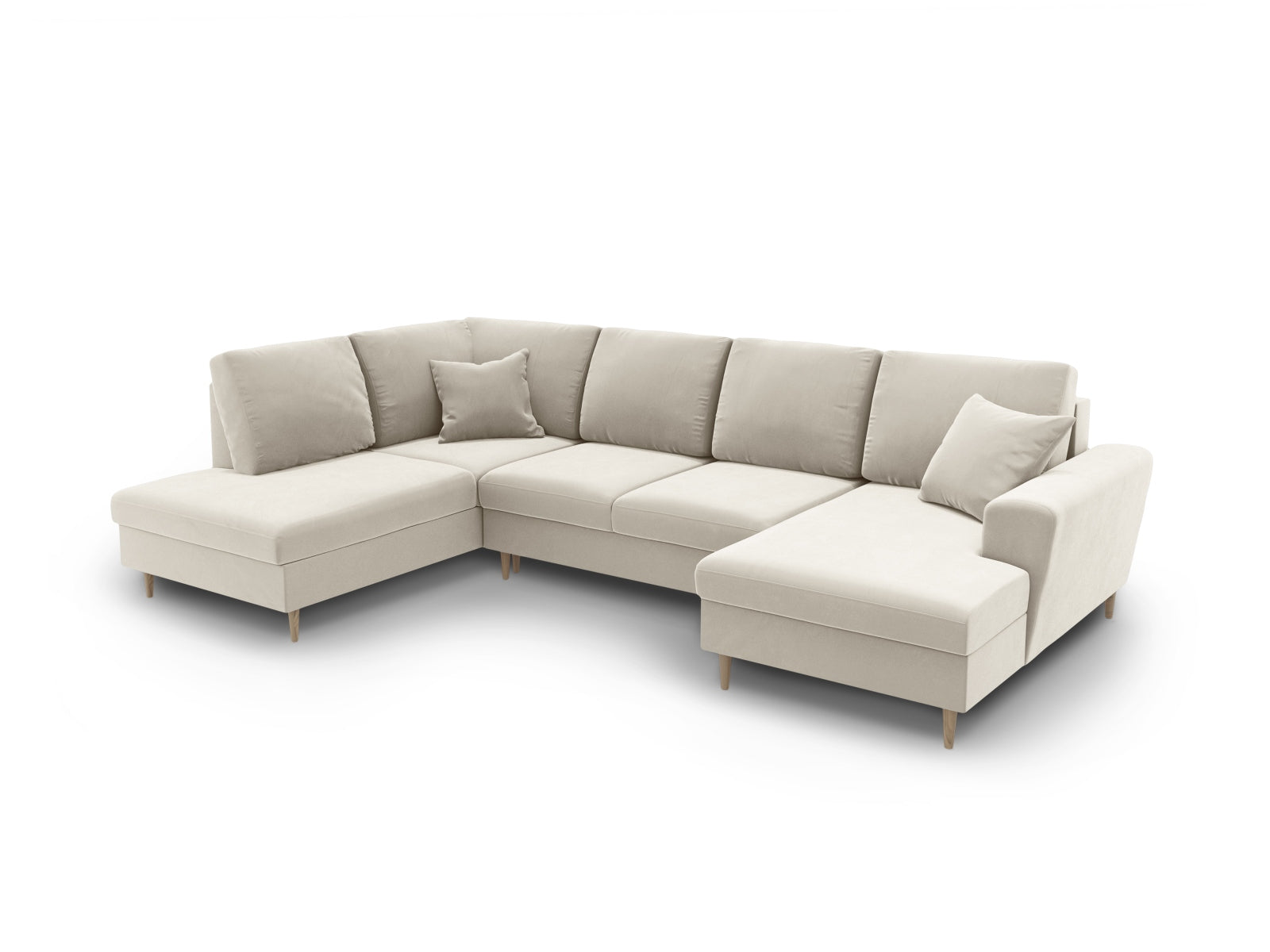 Erleben Sie das Kyoto Velour Panoramic Sofa – ein 7-Sitzer mit Stauraum und Schlaffunktion. Perfekt für stilvolle Wohnräume, 194 cm breit.