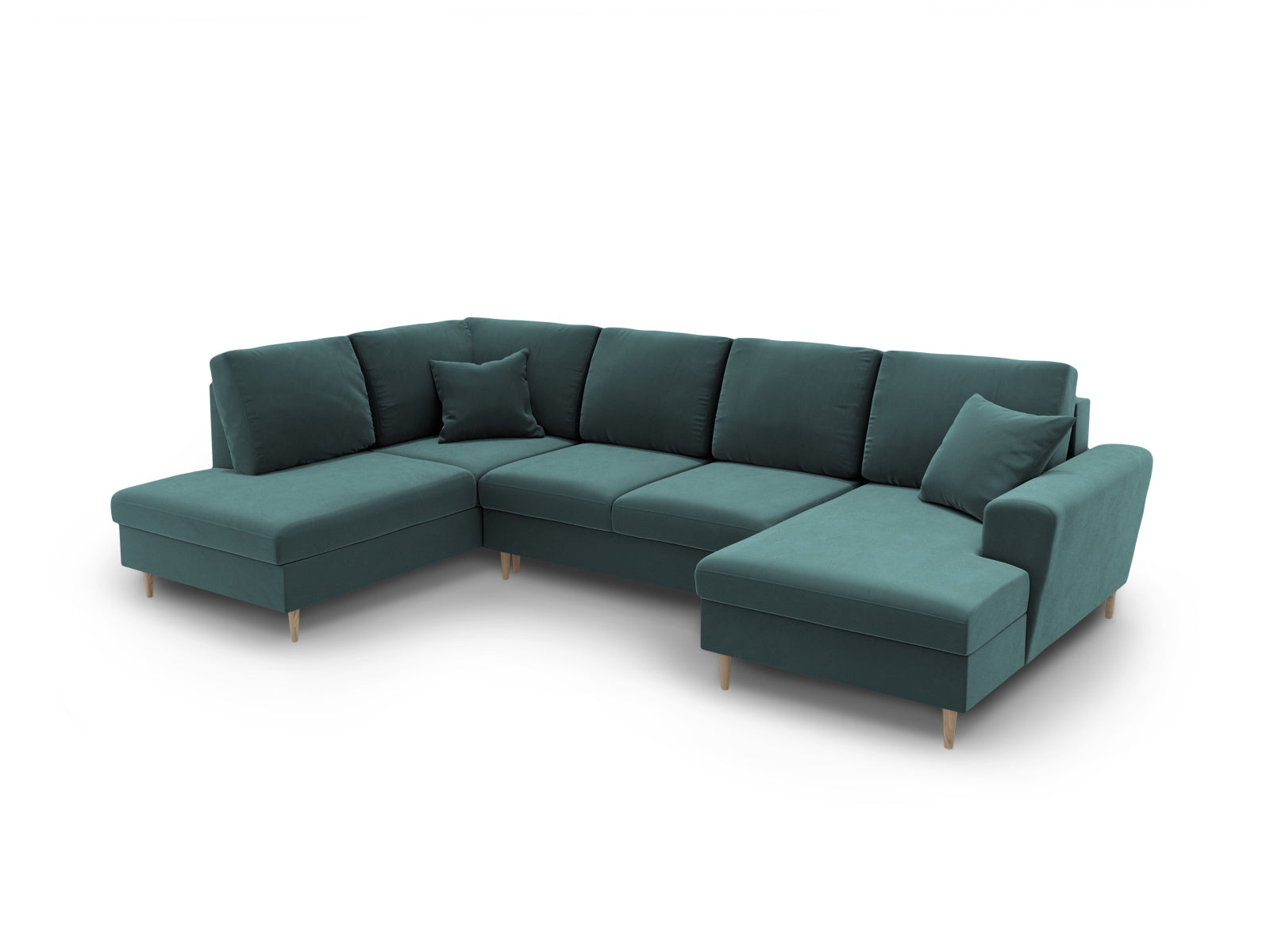 Erleben Sie das Kyoto Velour Panoramic Left Sofa – ein eleganter 7-Sitzer mit Stauraum und Schlaffunktion, ideal für stilvolle Wohnräume.