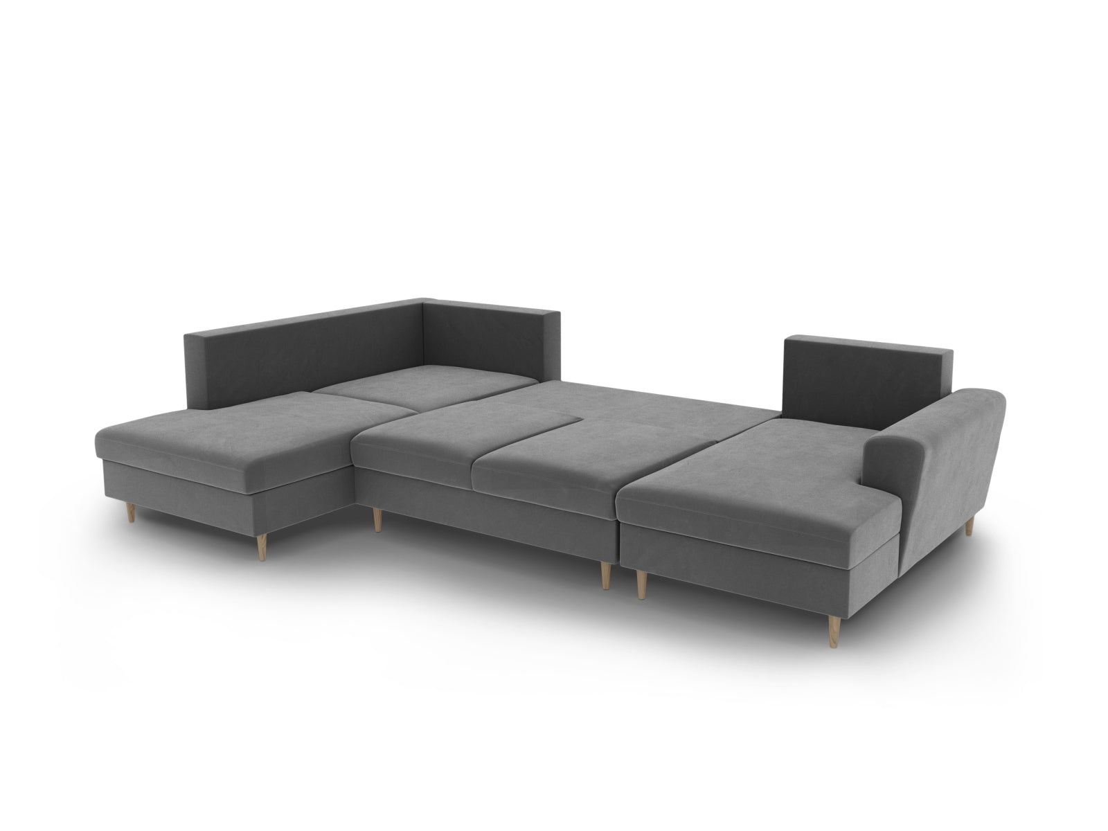 Entdecken Sie das Kyoto Velour Panoramic Sofa: ein stilvolles 7-Sitzer-Möbel mit praktischen Stauraum- und Schlaffunktionen für Ihr modernes Zuhause.