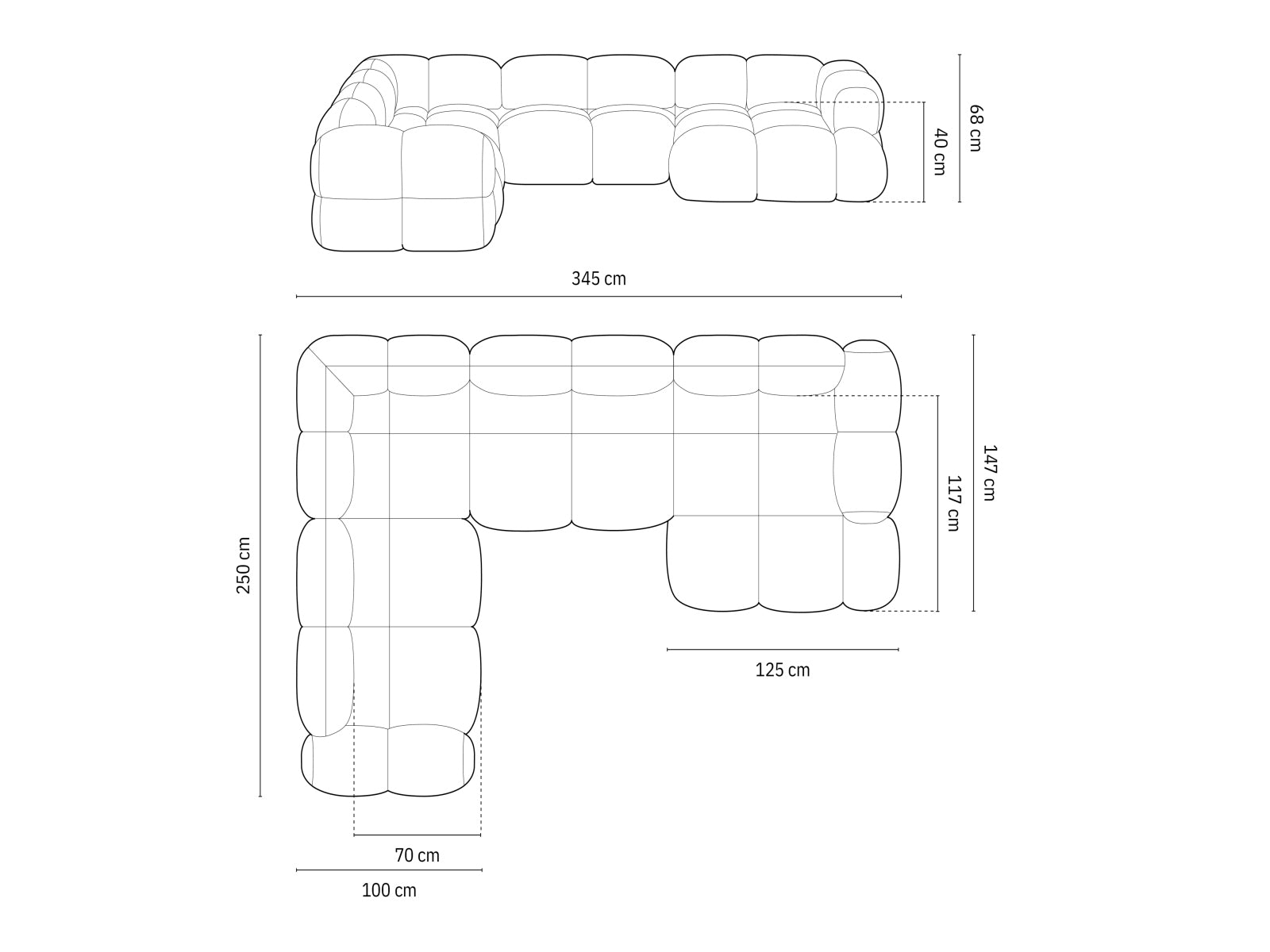 Entdecken Sie das Loretto Velour Panoramic Ecksofa links 5 Sitzer 250cm – ein stilvolles Sofa, das Eleganz und Gemütlichkeit in Ihr Zuhause bringt.