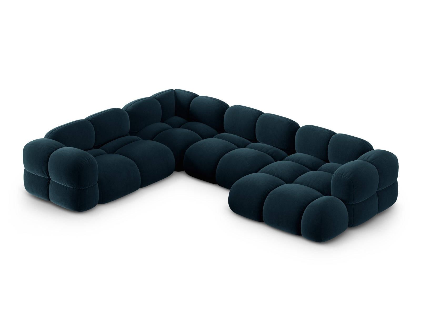 Loretto Velour Panoramic Ecksofa links 5 Sitzer 250cm in Deep Petrol präsentiert im Onlineshop von KAQTU Design AG. Ecksofa links ist von Cosmopolitan Design