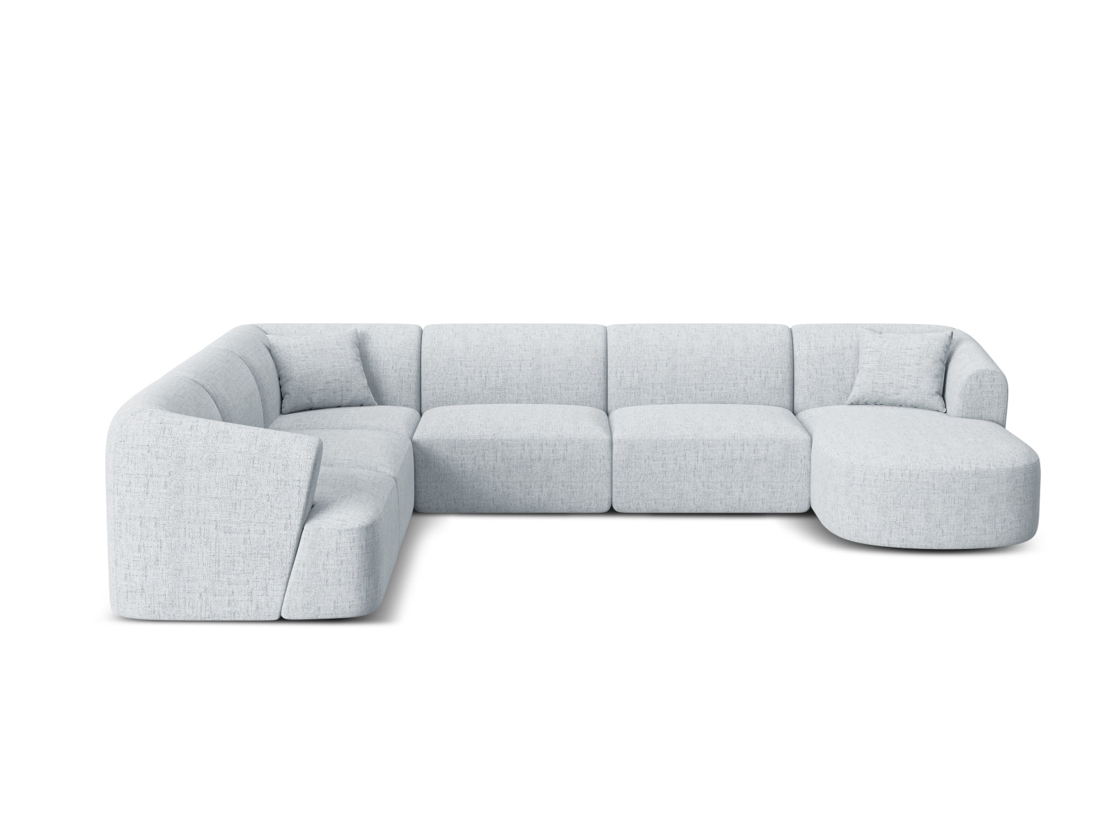 7-Sitzer Modular Ecksofa Panoramic links Campi in Light Grey-Moly präsentiert im Onlineshop von KAQTU Design AG. Ecksofa links ist von Cosmopolitan Design