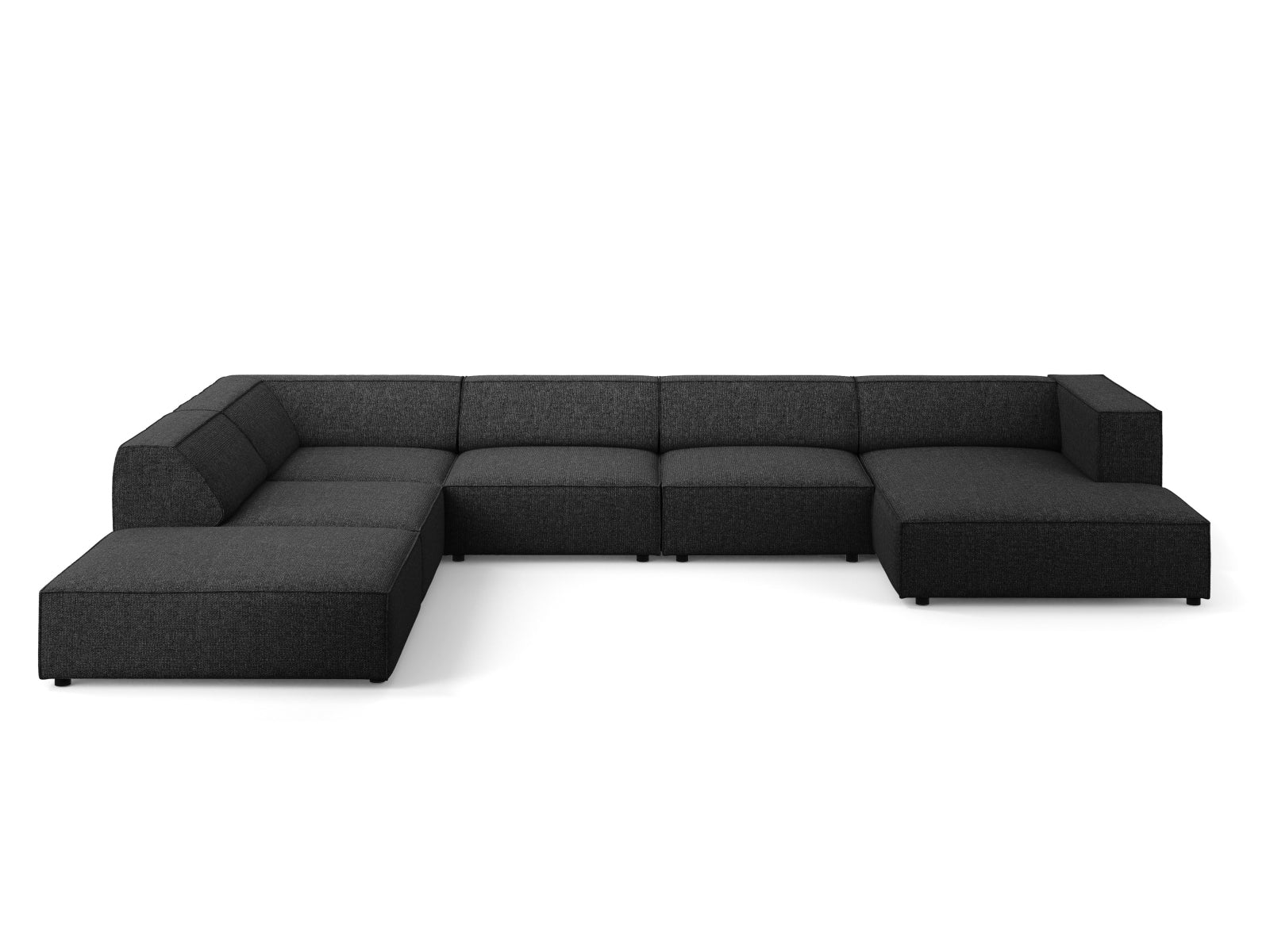 Arendal Panoramic Ecksofa links 7 Sitzer in Black präsentiert im Onlineshop von KAQTU Design AG. Ecksofa links ist von Cosmopolitan Design