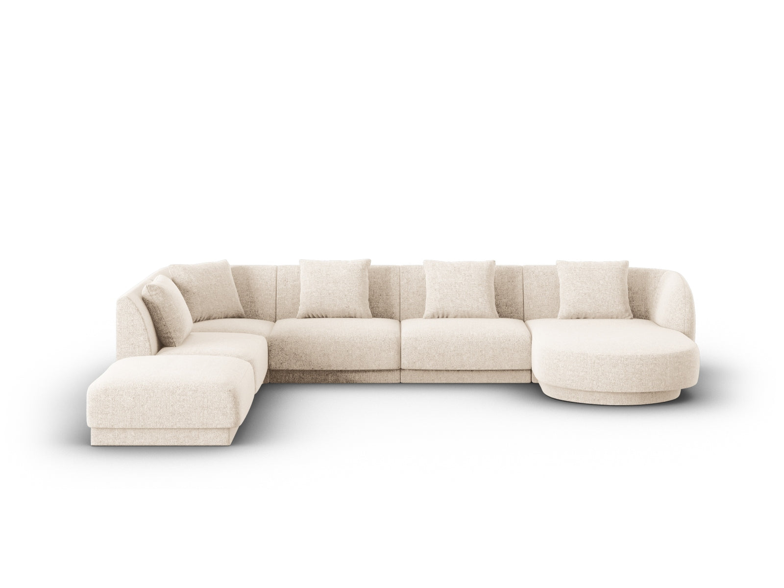Tulum Panoramic Ecksofa links 6 Sitzer 255cm in Light Beige präsentiert im Onlineshop von KAQTU Design AG. Ecksofa links ist von Cosmopolitan Design