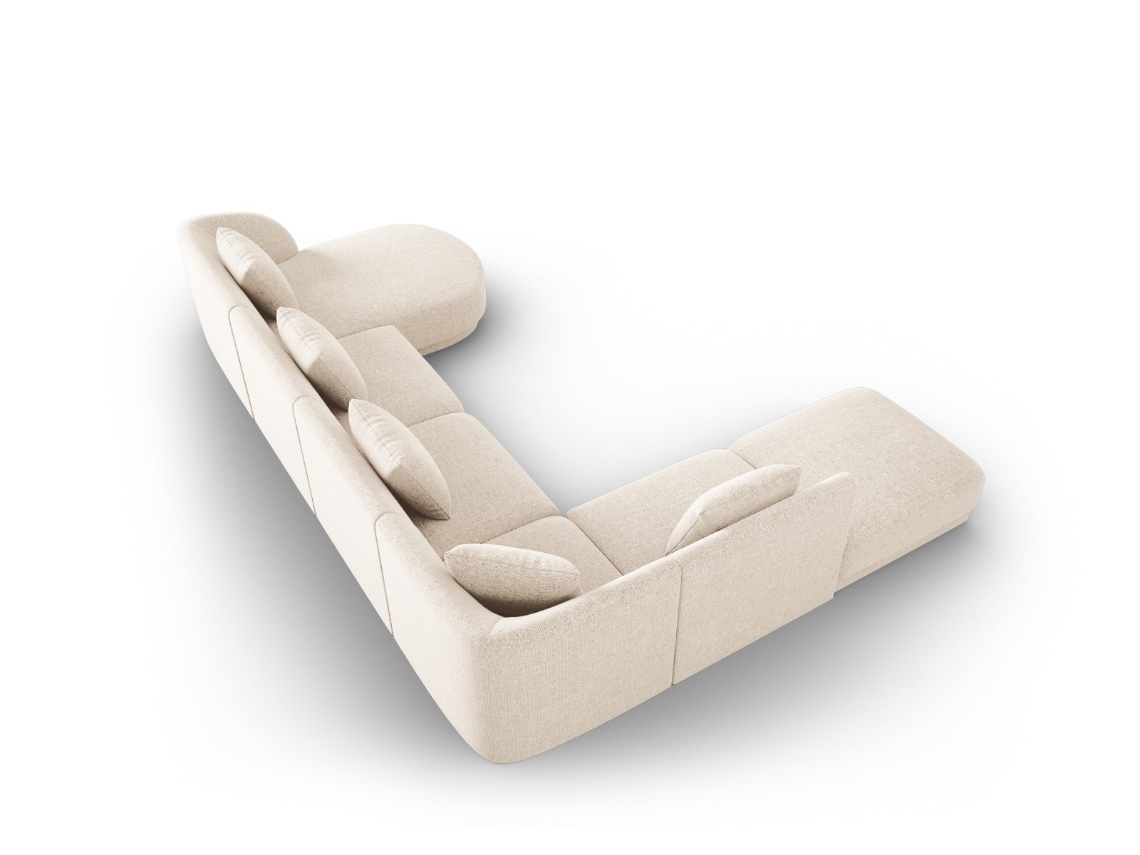 Erleben Sie das Tulum Panoramic Ecksofa links (255cm) von Cosmopolitan Design – perfekt für stilvolle Wohnzimmer und gesellige Abende.