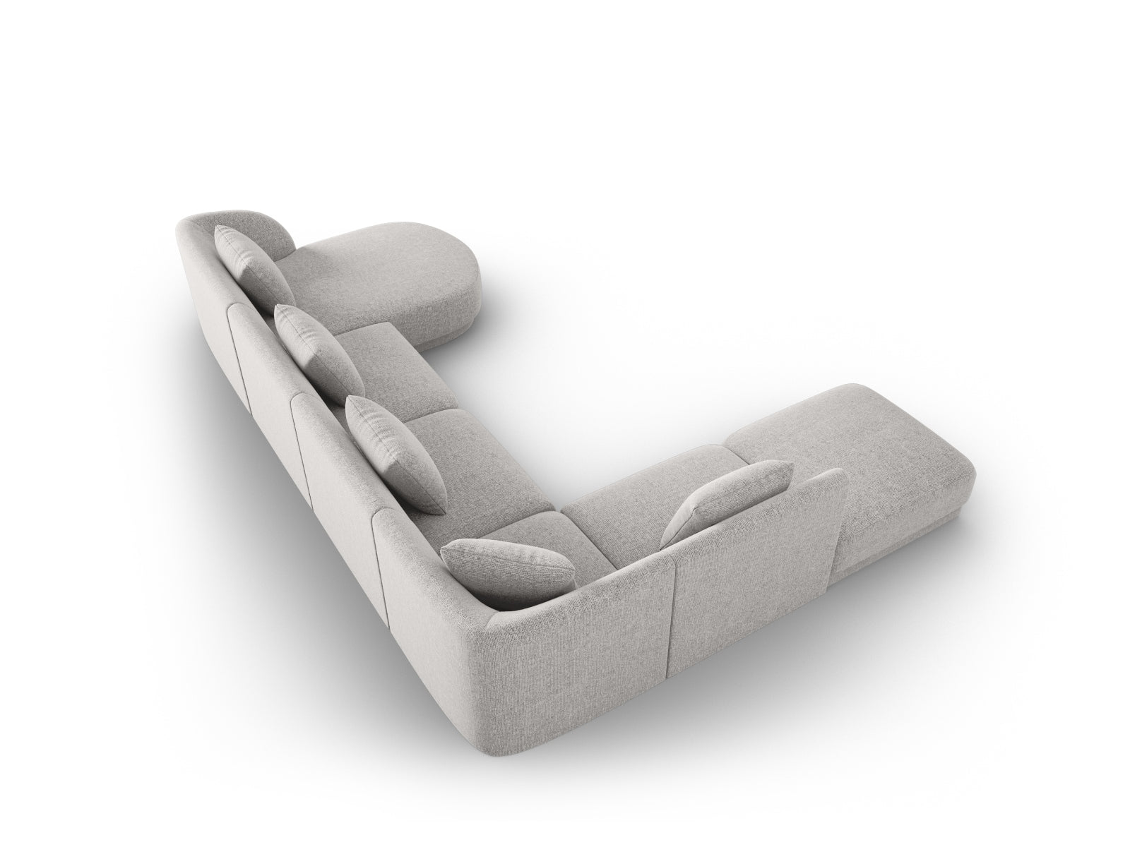 Erleben Sie das Tulum Panoramic Ecksofa links (255cm) von Cosmopolitan Design – perfekt für stilvolle Wohnzimmer und gesellige Abende.