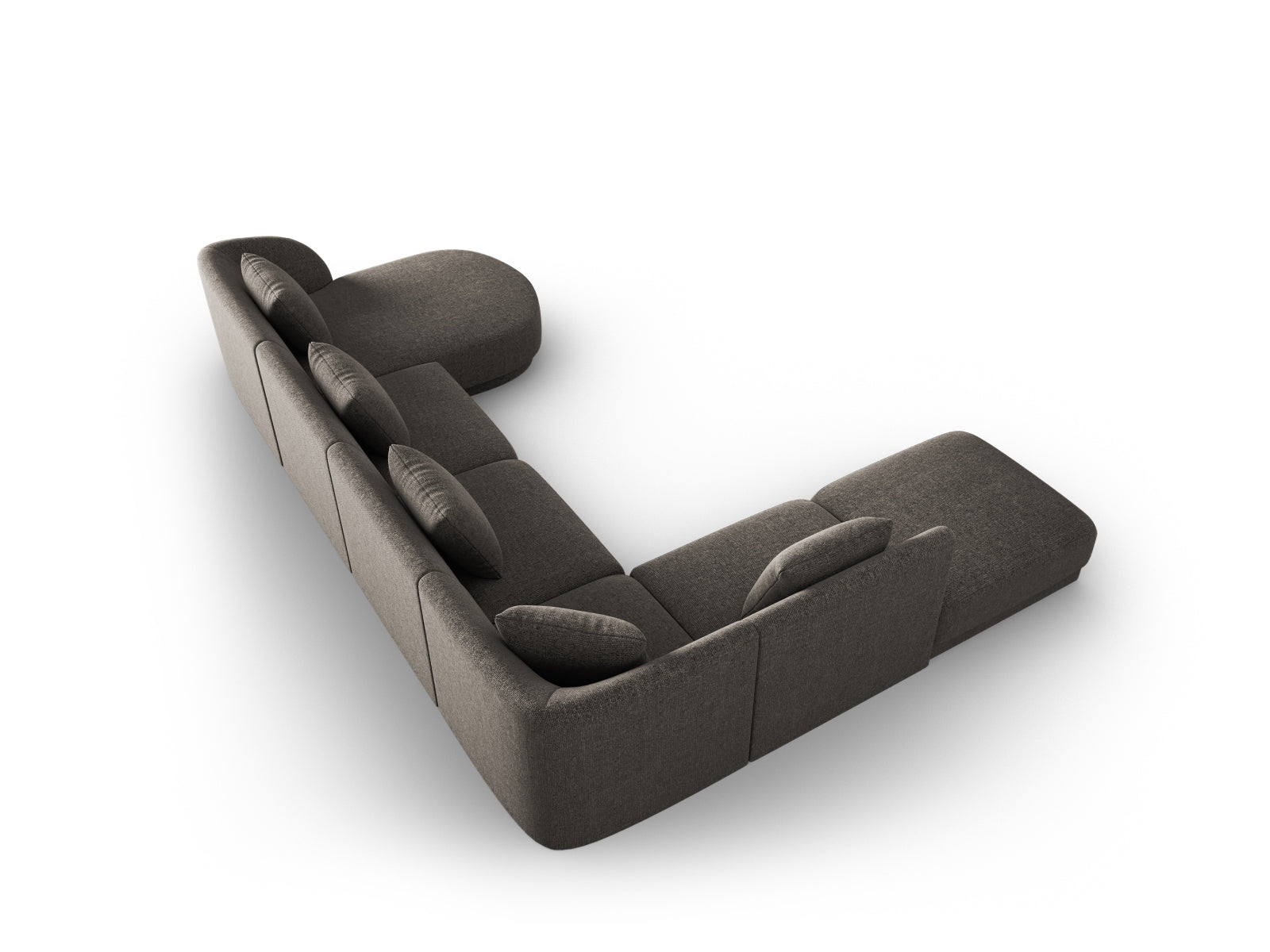 Erleben Sie das Tulum Panoramic Ecksofa links (255cm) von Cosmopolitan Design – perfekt für stilvolle Wohnzimmer und gesellige Abende.