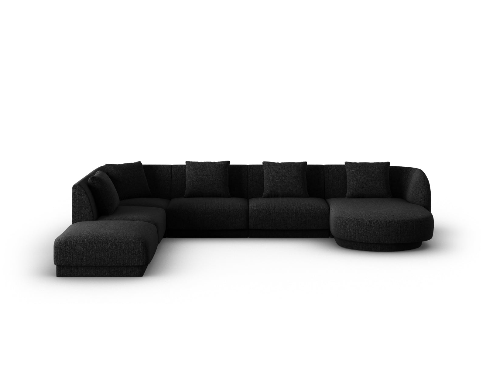 Tulum Panoramic Ecksofa links 6 Sitzer 255cm in Black präsentiert im Onlineshop von KAQTU Design AG. Ecksofa links ist von Cosmopolitan Design