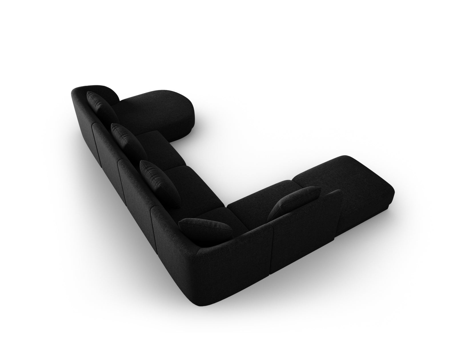 Erleben Sie das Tulum Panoramic Ecksofa links (255cm) von Cosmopolitan Design – perfekt für stilvolle Wohnzimmer und gesellige Abende.