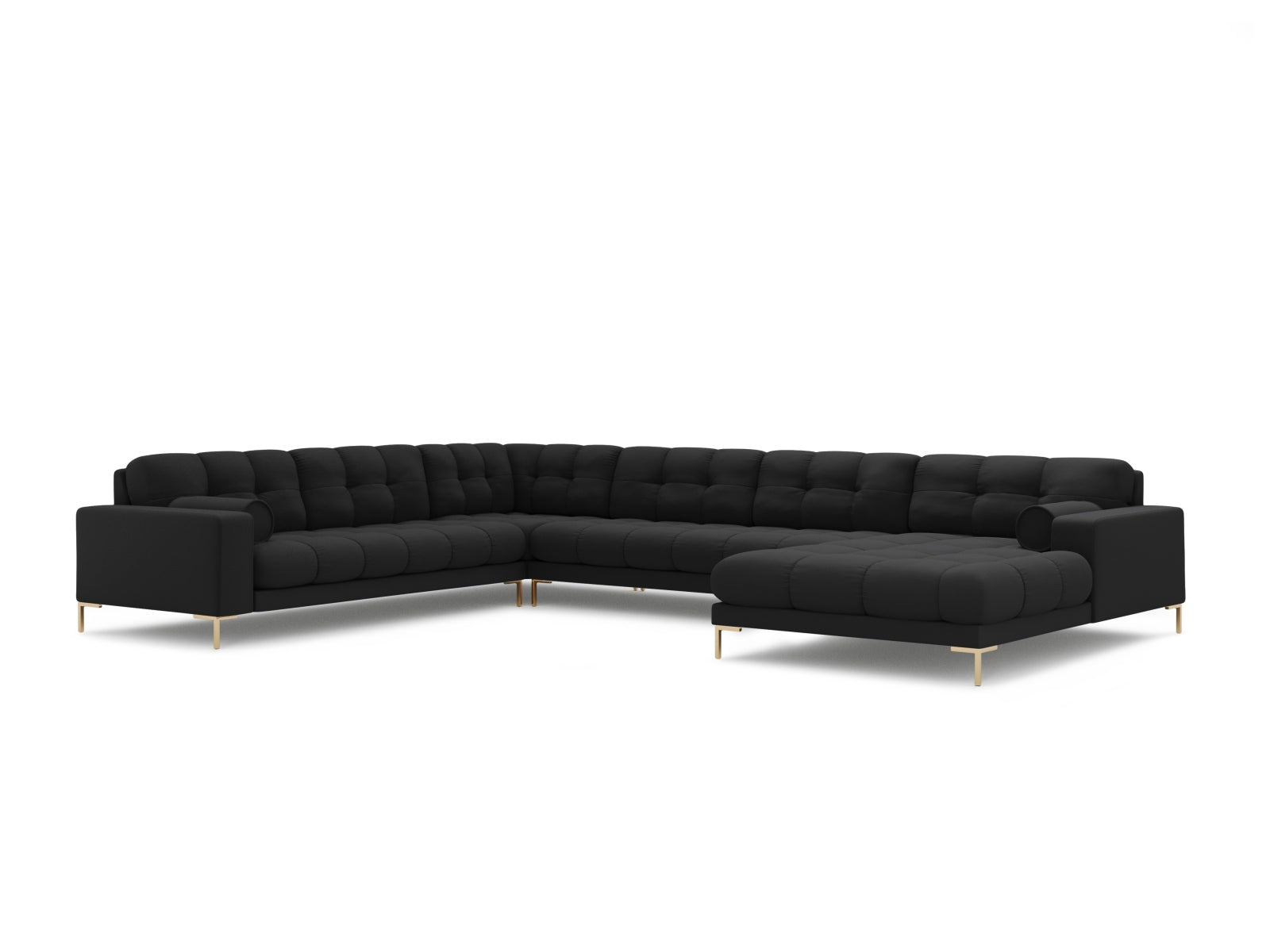 Elegantes 7-Sitzer Ecksofa links Panoramic Bali in stilvollem Dunkelgrau, ideal für großzügige und einladende Wohnräume von Cosmopolitan Design.