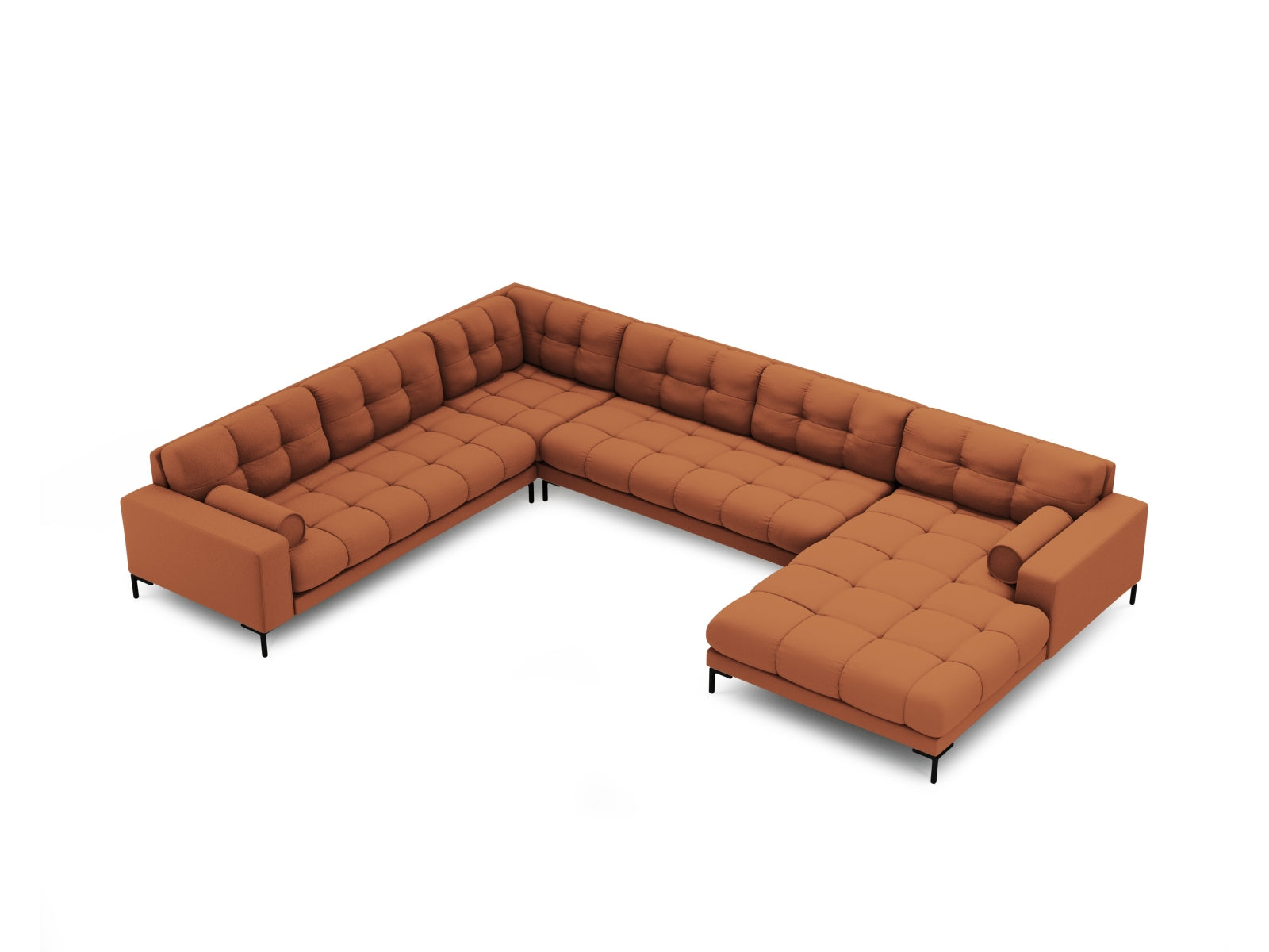 Stilvolles 7-Sitzer Ecksofa links Panoramic Bali in Brick-Neve, perfekt für moderne Wohnzimmer mit viel Platz und Komfort.