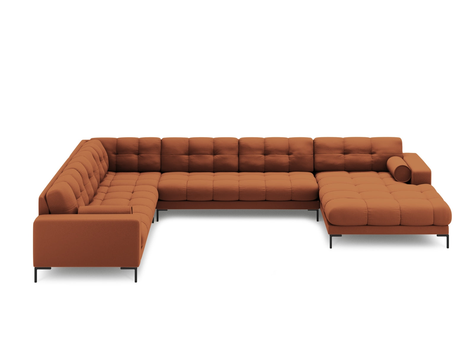 Geräumiges 7-Sitzer Ecksofa links Panoramic Bali in Brick-Neve, ideal für stilvolle Wohnräume und gesellige Abende.