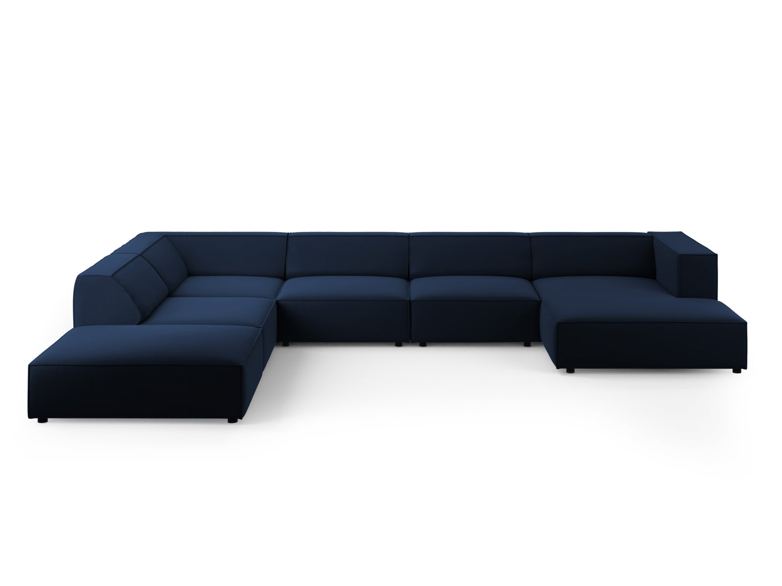 Arendal Velour Panoramic Ecksofa links 7 Sitzer in Royal Blue präsentiert im Onlineshop von KAQTU Design AG. Ecksofa links ist von Cosmopolitan Design