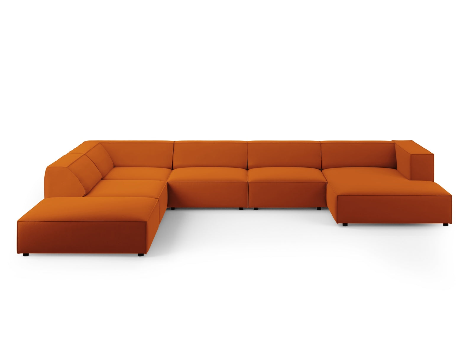 Arendal Velour Panoramic Ecksofa links 7 Sitzer in Terracotta präsentiert im Onlineshop von KAQTU Design AG. Ecksofa links ist von Cosmopolitan Design