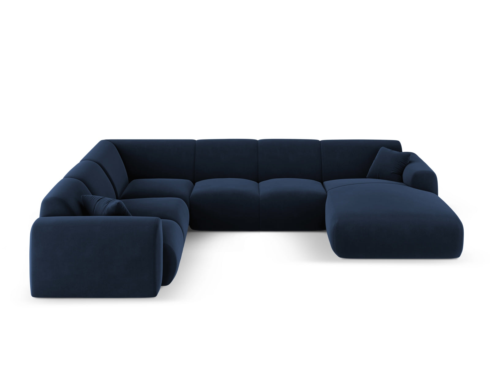 Nolio Velour Panoramic Ecksofa links 6 Sitzer 252cm in Royal Blue präsentiert im Onlineshop von KAQTU Design AG. Ecksofa links ist von Cosmopolitan Design