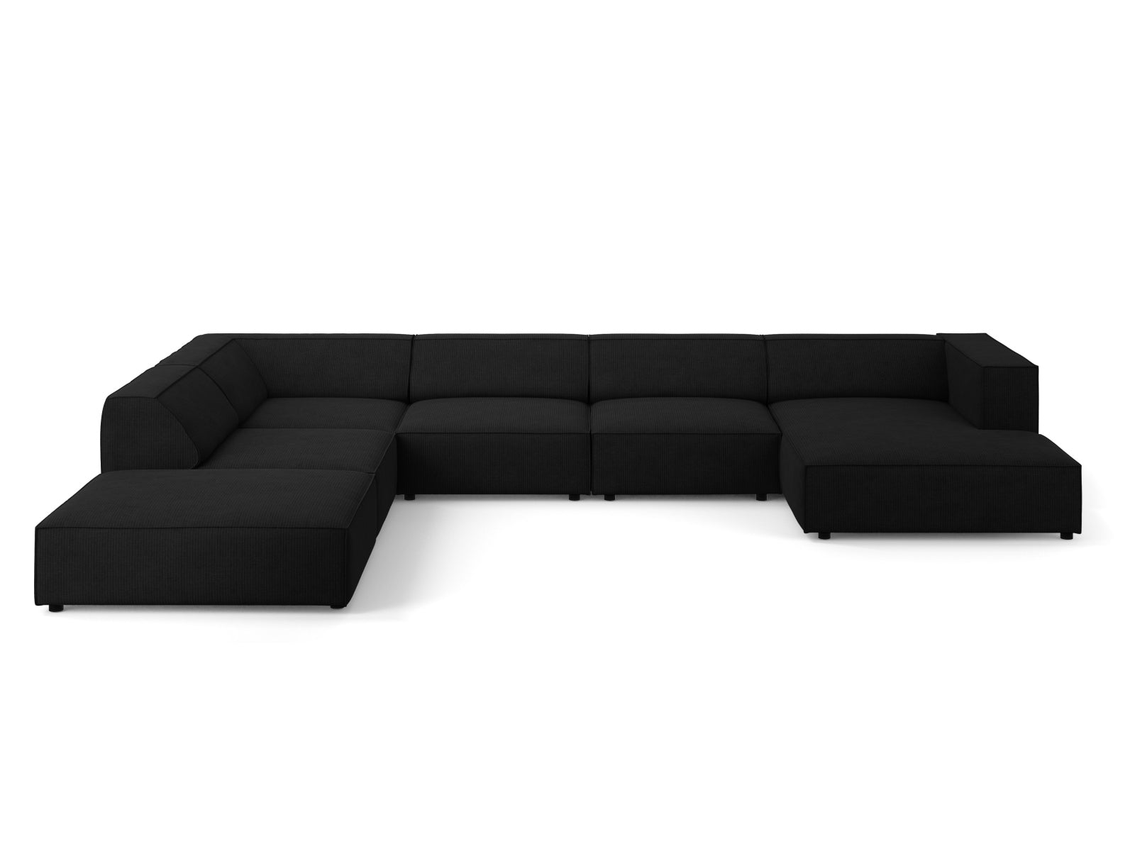 Arendal Panoramic Ecksofa links 7 Sitzer in Black präsentiert im Onlineshop von KAQTU Design AG. Ecksofa links ist von Cosmopolitan Design