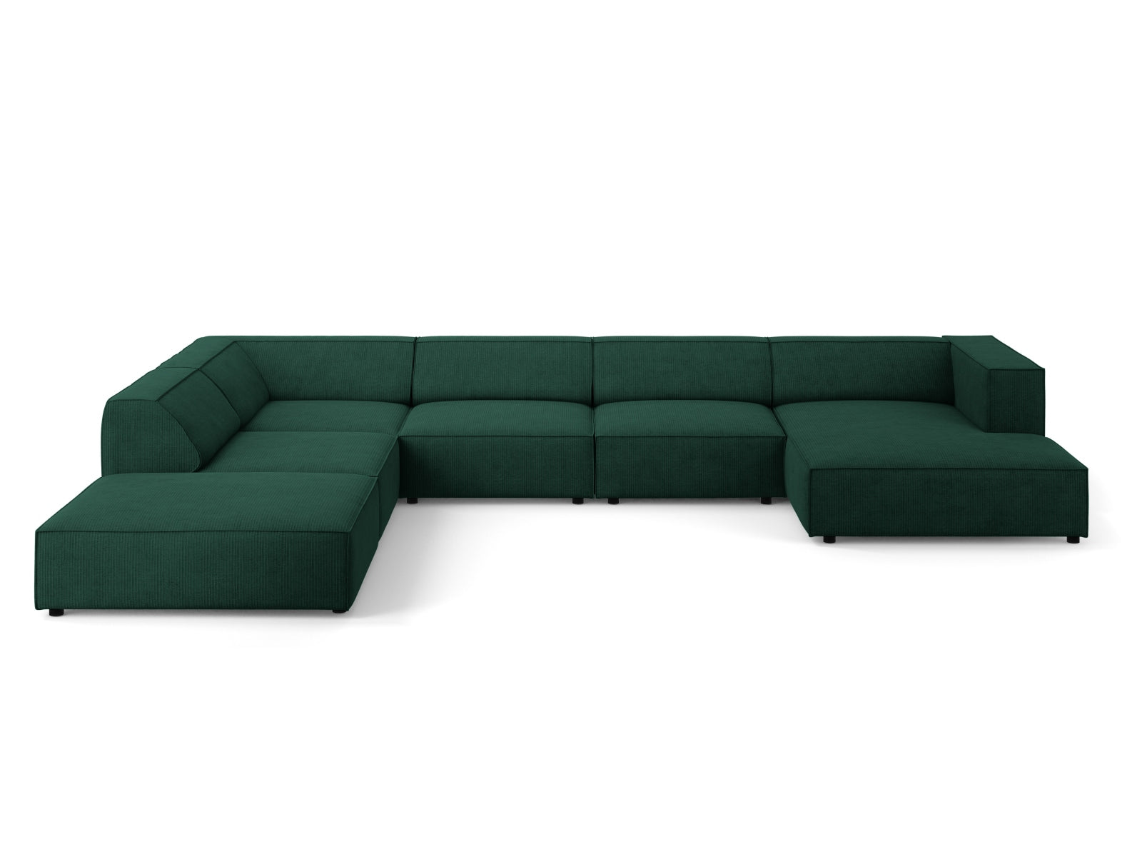 Arendal Panoramic Ecksofa links 7 Sitzer in Bottle Green präsentiert im Onlineshop von KAQTU Design AG. Ecksofa links ist von Cosmopolitan Design