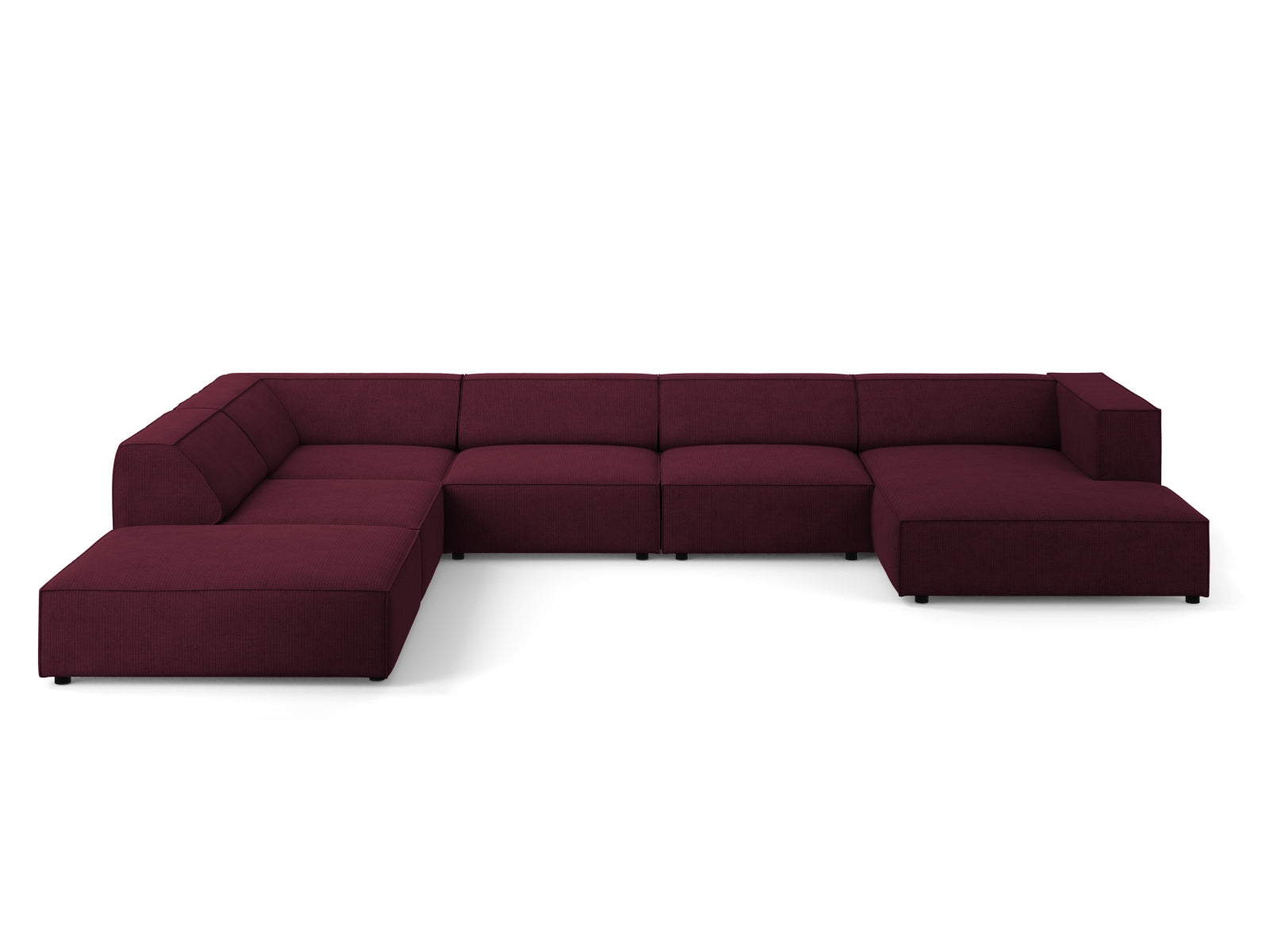 Arendal Panoramic Ecksofa links 7 Sitzer in Ruby präsentiert im Onlineshop von KAQTU Design AG. Ecksofa links ist von Cosmopolitan Design