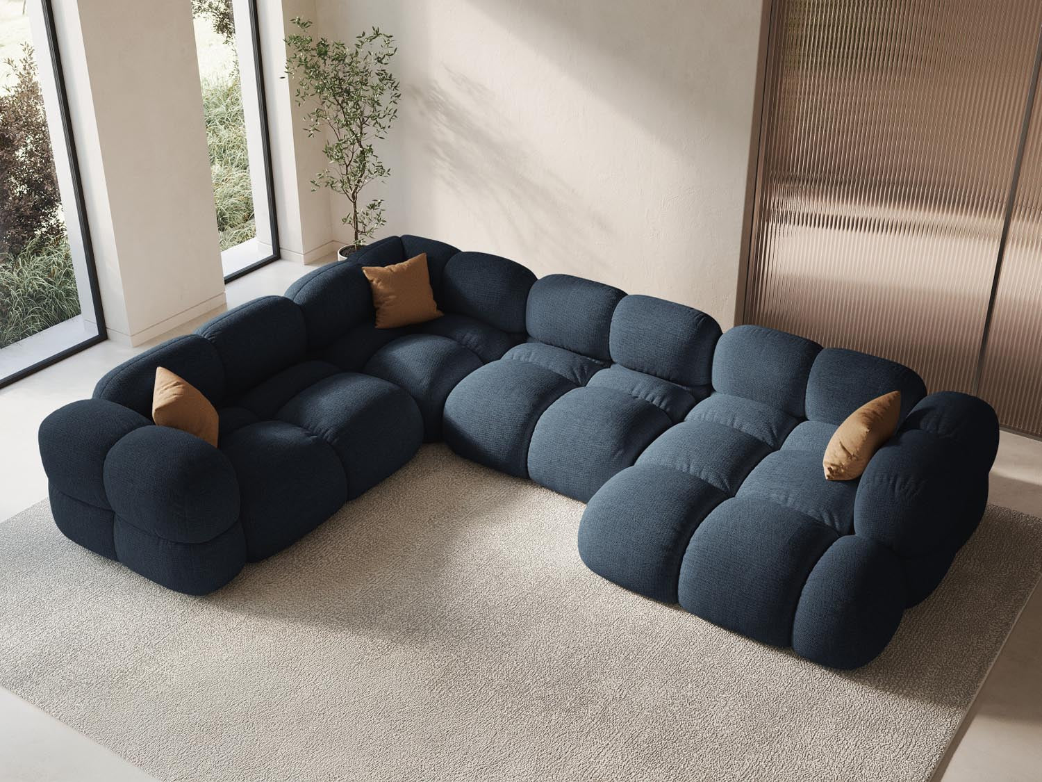 Entdecken Sie das elegante Loretto Panoramic Ecksofa links – ein 5-Sitzer mit 250 cm, ideal für stilvolle Wohnräume. Hochwertige Materialien und Pflegeleichtigkeit.