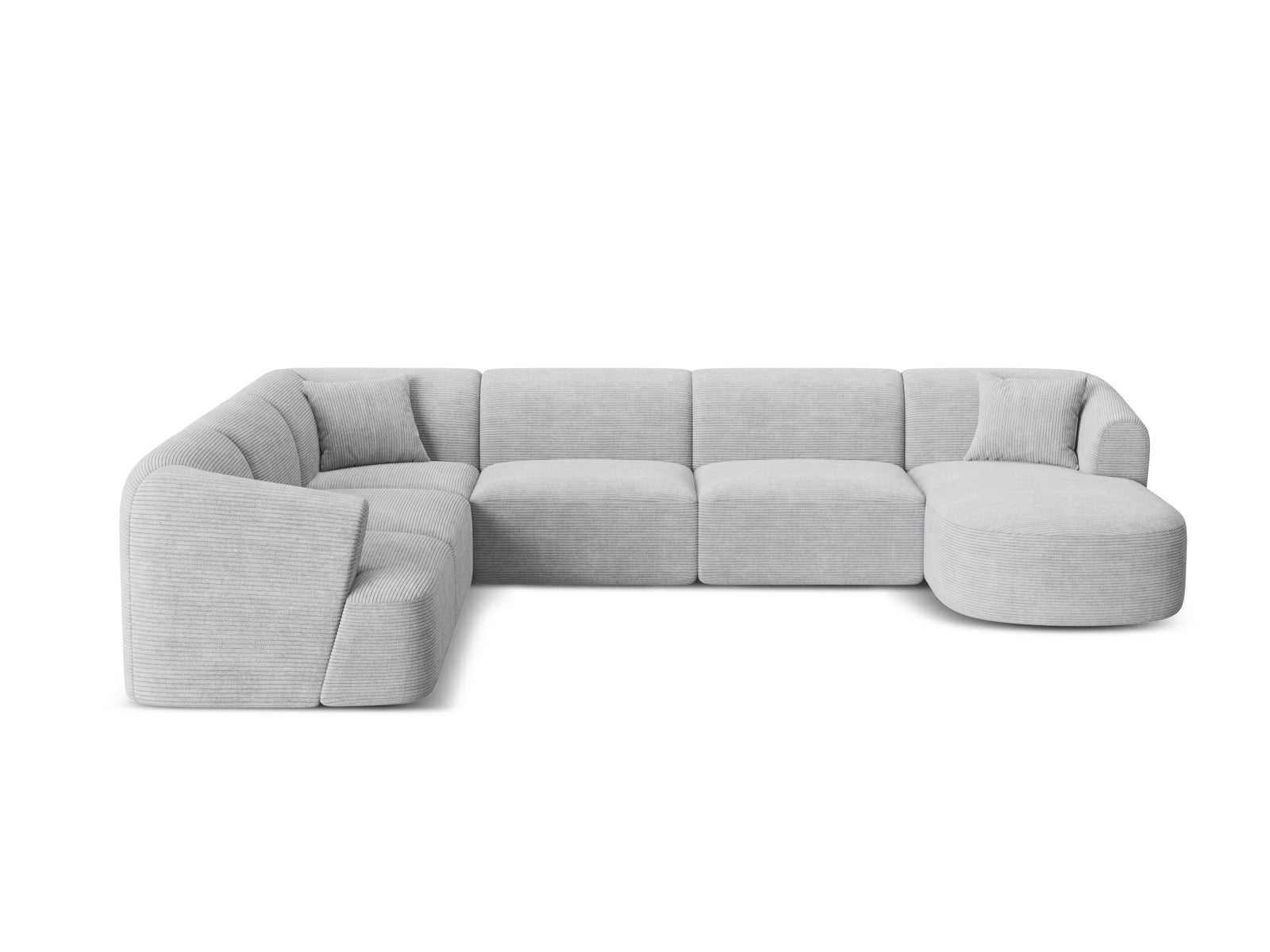 7-Sitzer Modular Ecksofa Panoramic links Campi in Silver-Lincoln D präsentiert im Onlineshop von KAQTU Design AG. Ecksofa links ist von Cosmopolitan Design