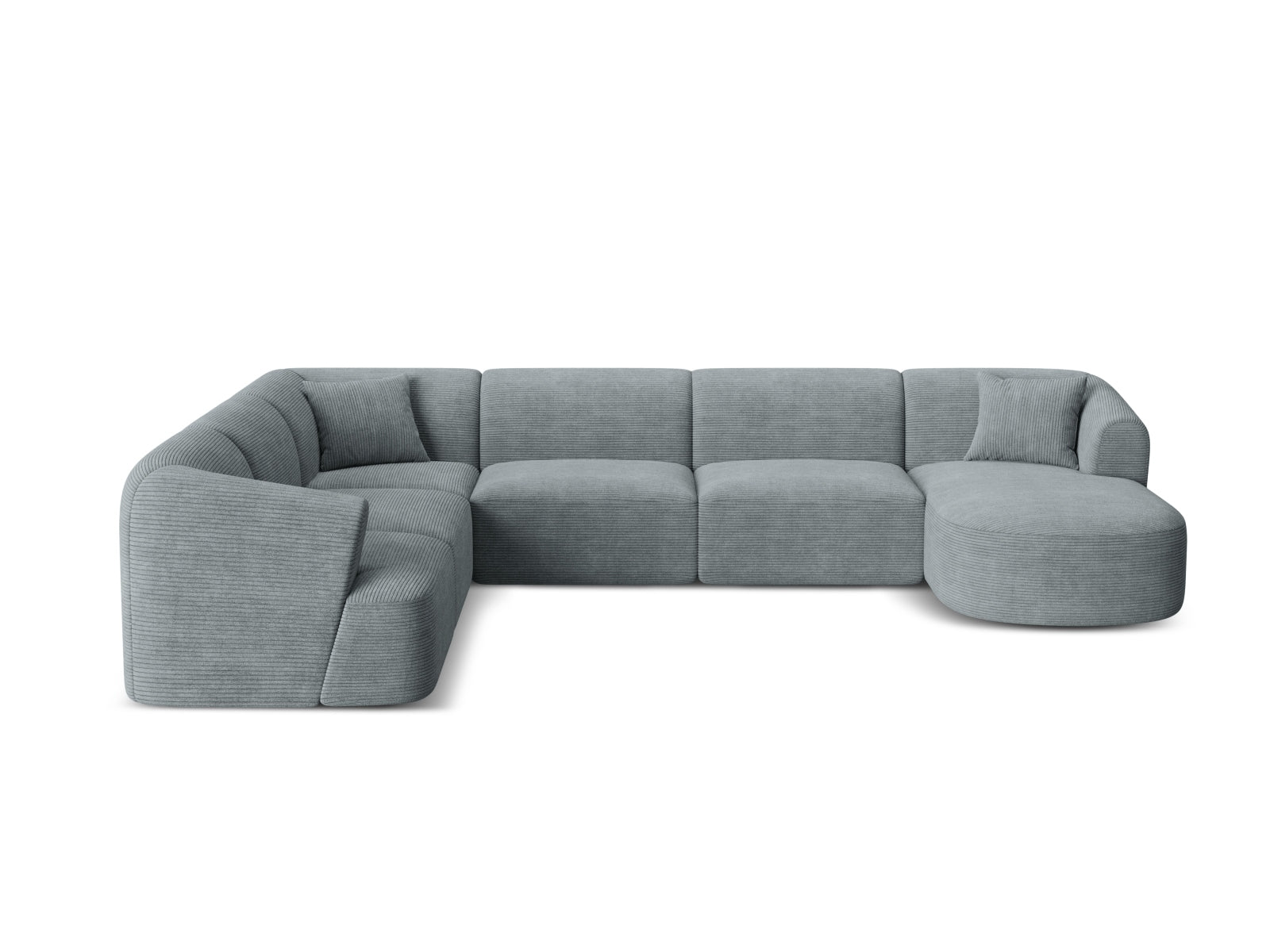 7-Sitzer Modular Ecksofa Panoramic links Campi in Dark Grey-Lincoln D präsentiert im Onlineshop von KAQTU Design AG. Ecksofa links ist von Cosmopolitan Design