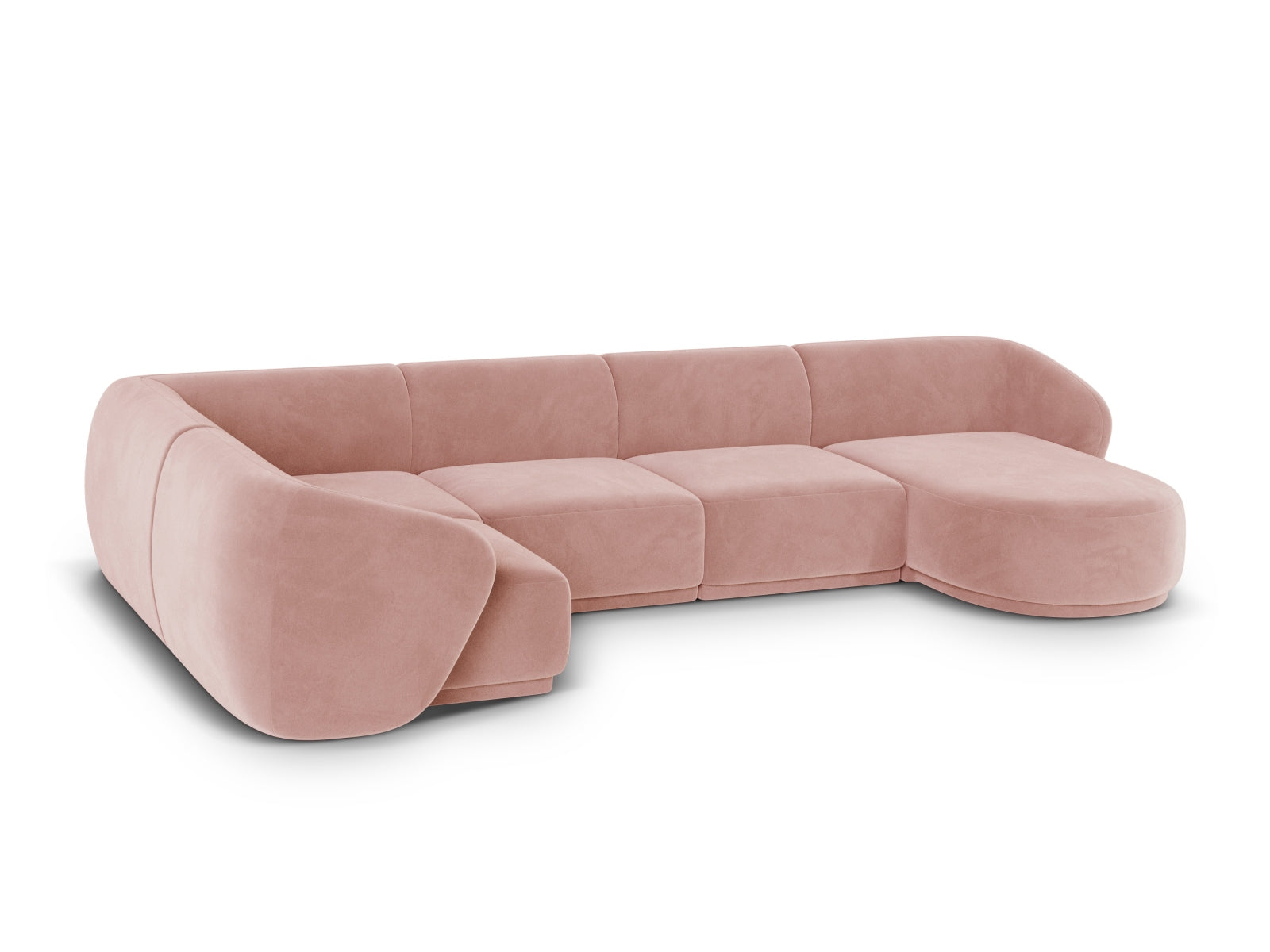 Modernes 6-Sitzer Panoramic Ecksofa links Gomera in Pink-Salvador, perfekt für gemütliche und stilvolle Wohnbereiche von Cosmopolitan Design.