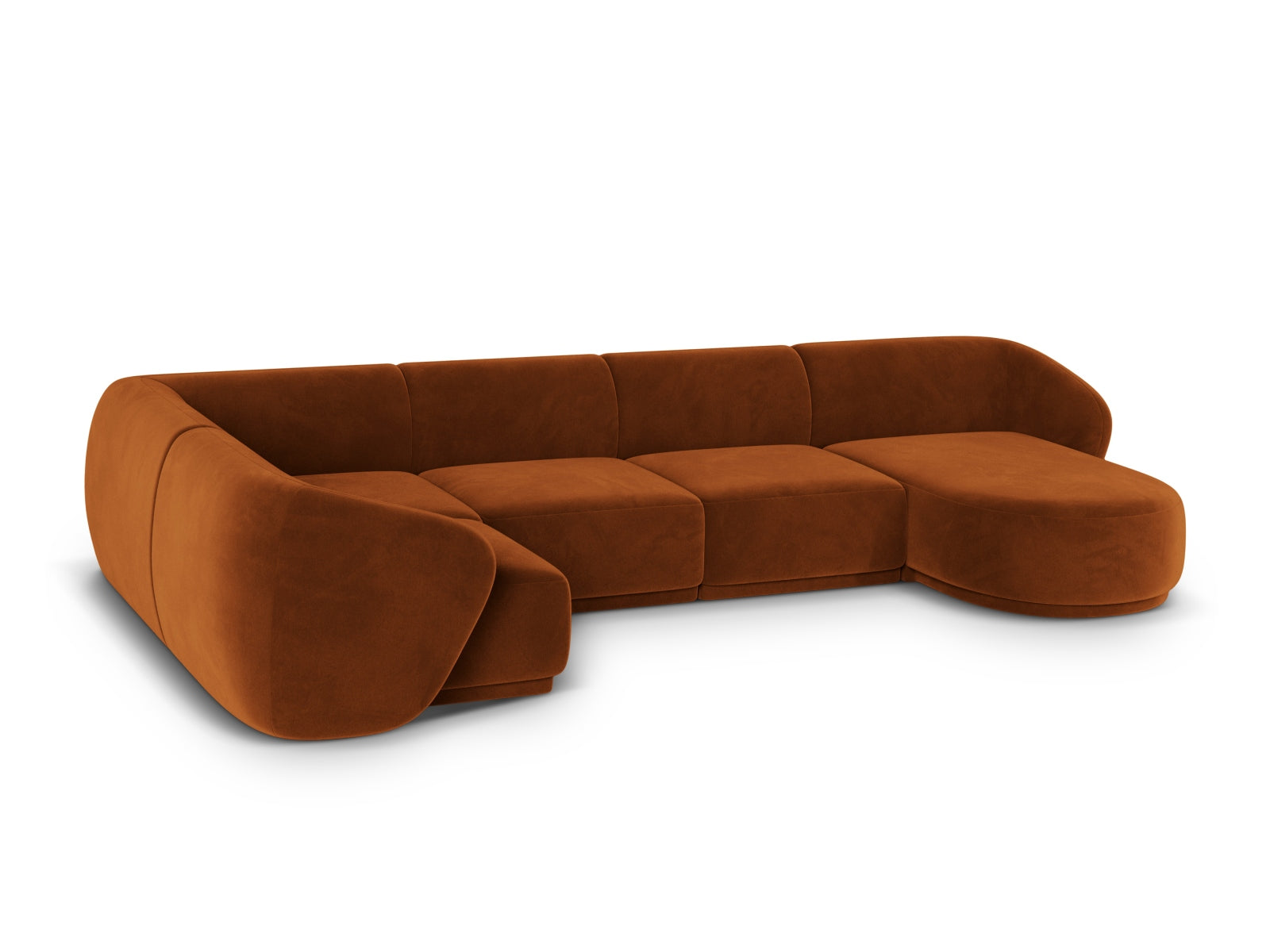 Modernes 6-Sitzer Panoramic Ecksofa links Gomera in sanftem Terracotta, perfekt für gemütliche und stilvolle Wohnambiente.