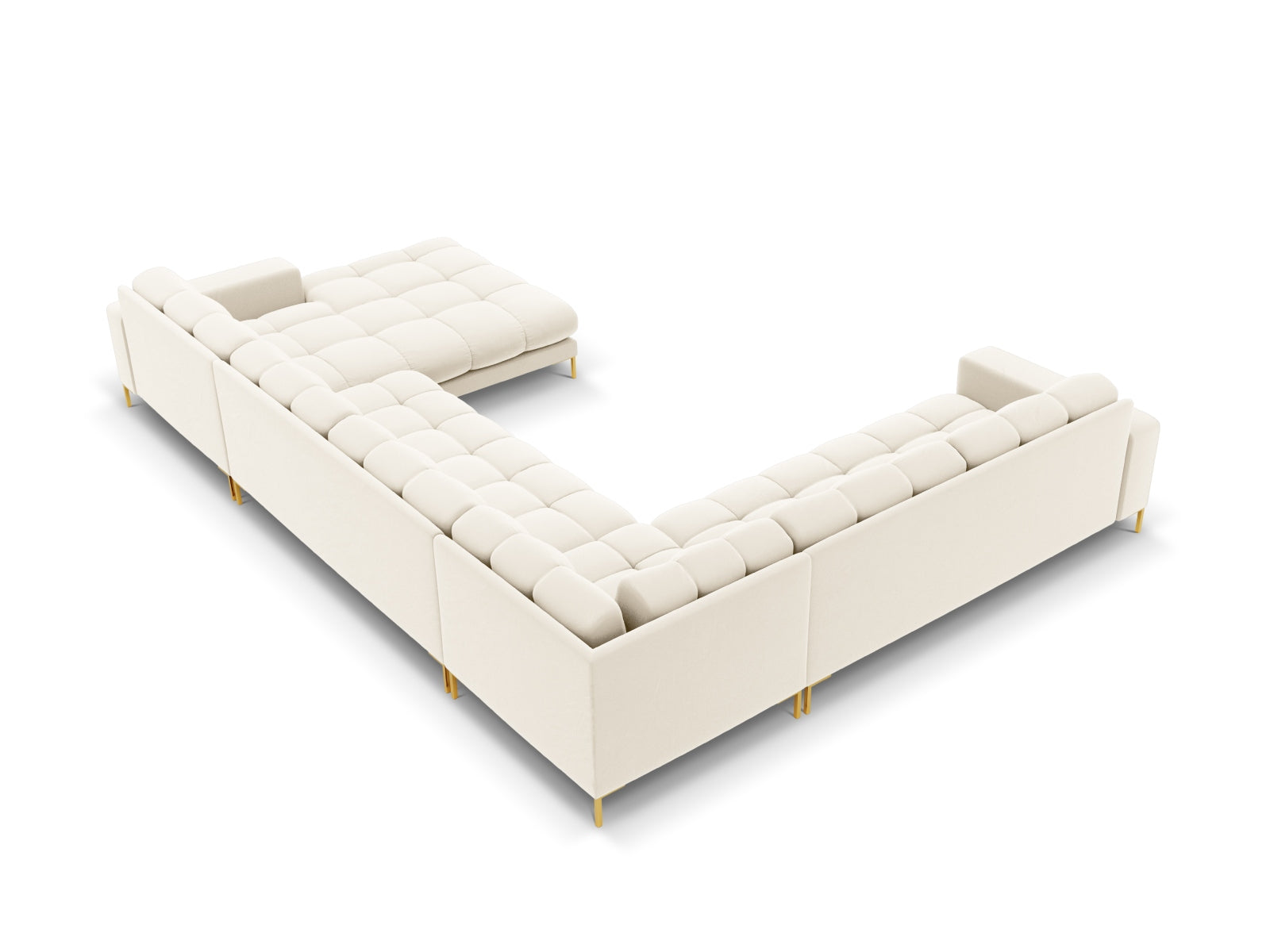 Stilvolles 7-Sitzer Ecksofa links Bali in sanftem Beige, ideal für entspannte Stunden und zeitgemäße Einrichtungsideen von Cosmopolitan Design.