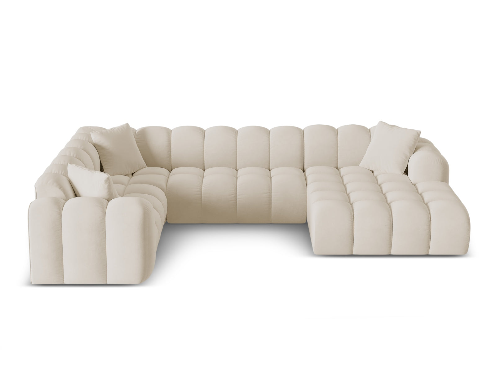 4-Sitzer Panoramic Ecksofa links Treno in Dark Beige-Bluvel präsentiert im Onlineshop von KAQTU Design AG. Ecksofa links ist von Cosmopolitan Design
