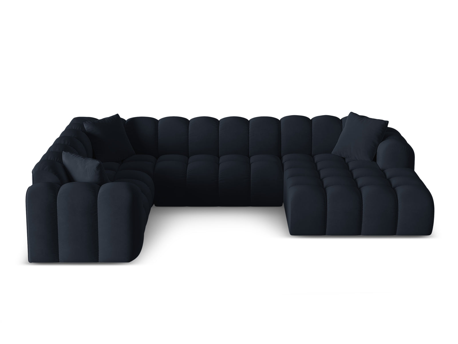 4-Sitzer Panoramic Ecksofa links Treno in Dark Blue-Bluvel präsentiert im Onlineshop von KAQTU Design AG. Ecksofa links ist von Cosmopolitan Design
