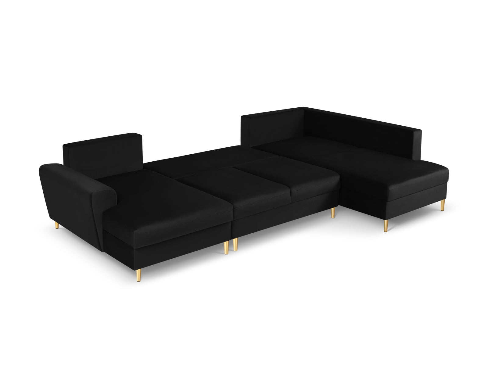 Modernes Kyoto Velour Panoramic Ecksofa rechts, 7 Sitzer mit praktischem Stauraum und Schlaffunktion, perfekt für gemütliche Abende.