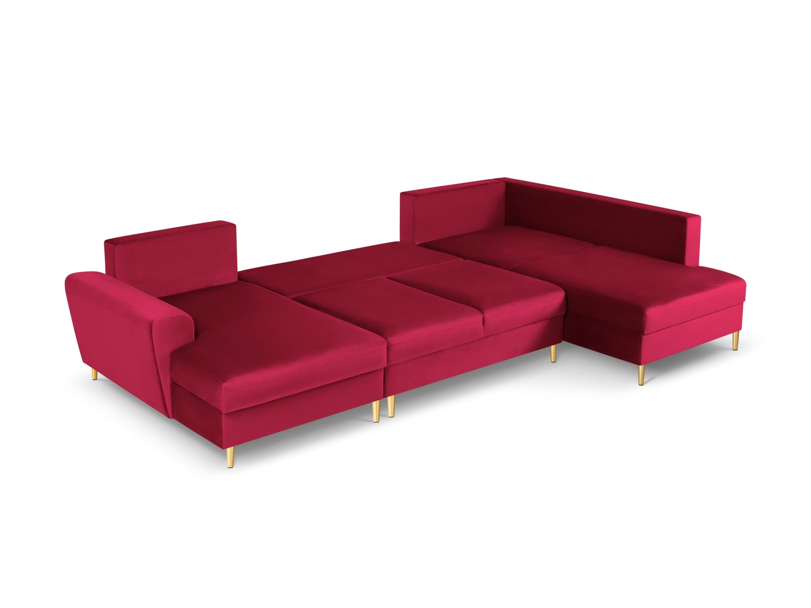 Modernes Kyoto Velour Panoramic Ecksofa rechts, 7 Sitzer mit praktischem Stauraum und Schlaffunktion, perfekt für gemütliche Abende.
