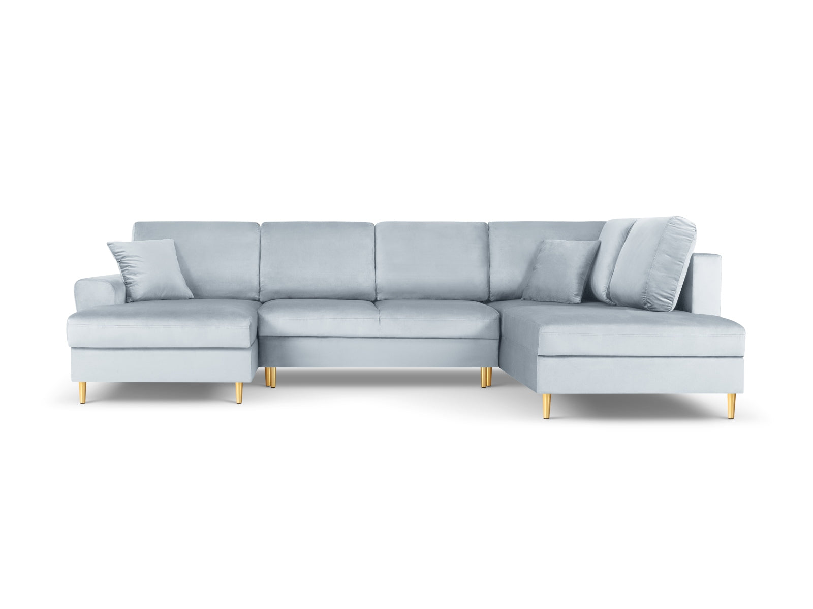 Entdecken Sie das elegante Kyoto Velour Panoramic Ecksofa rechts mit Stauraum und Schlaffunktion. Ideal für 7 Personen, 194 cm, von Cosmopolitan Design.