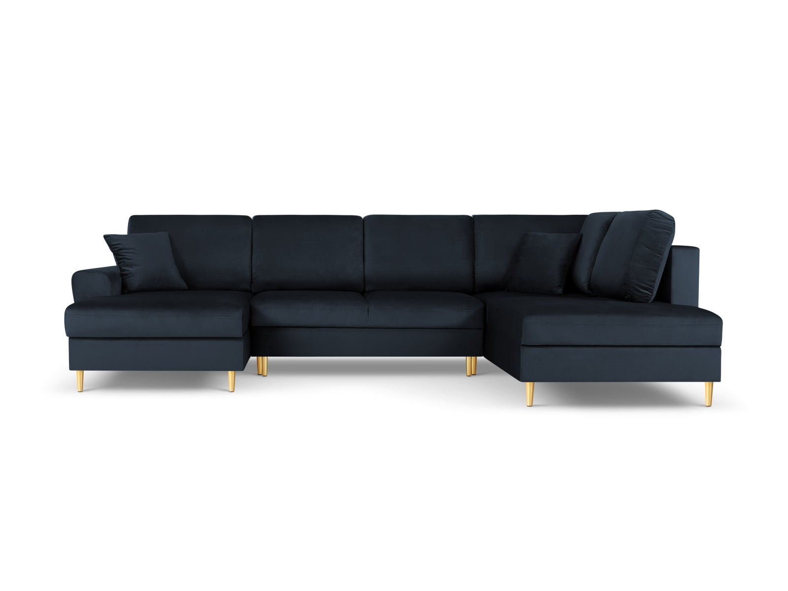 Entdecken Sie das elegante Kyoto Velour Panoramic Ecksofa rechts mit Stauraum und Schlaffunktion. Ideal für 7 Personen, 194 cm, von Cosmopolitan Design.